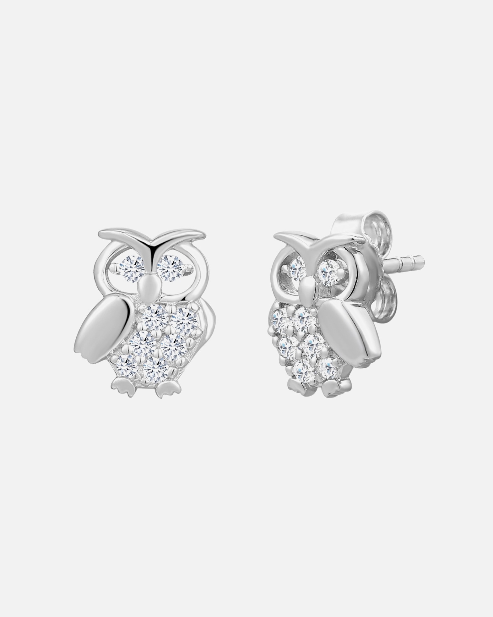 Ohrringe für Weiblich Rafaela Donata Ohrstecker Eule aus Sterling Silber in silber mit Zirkonia 9,9 mm
