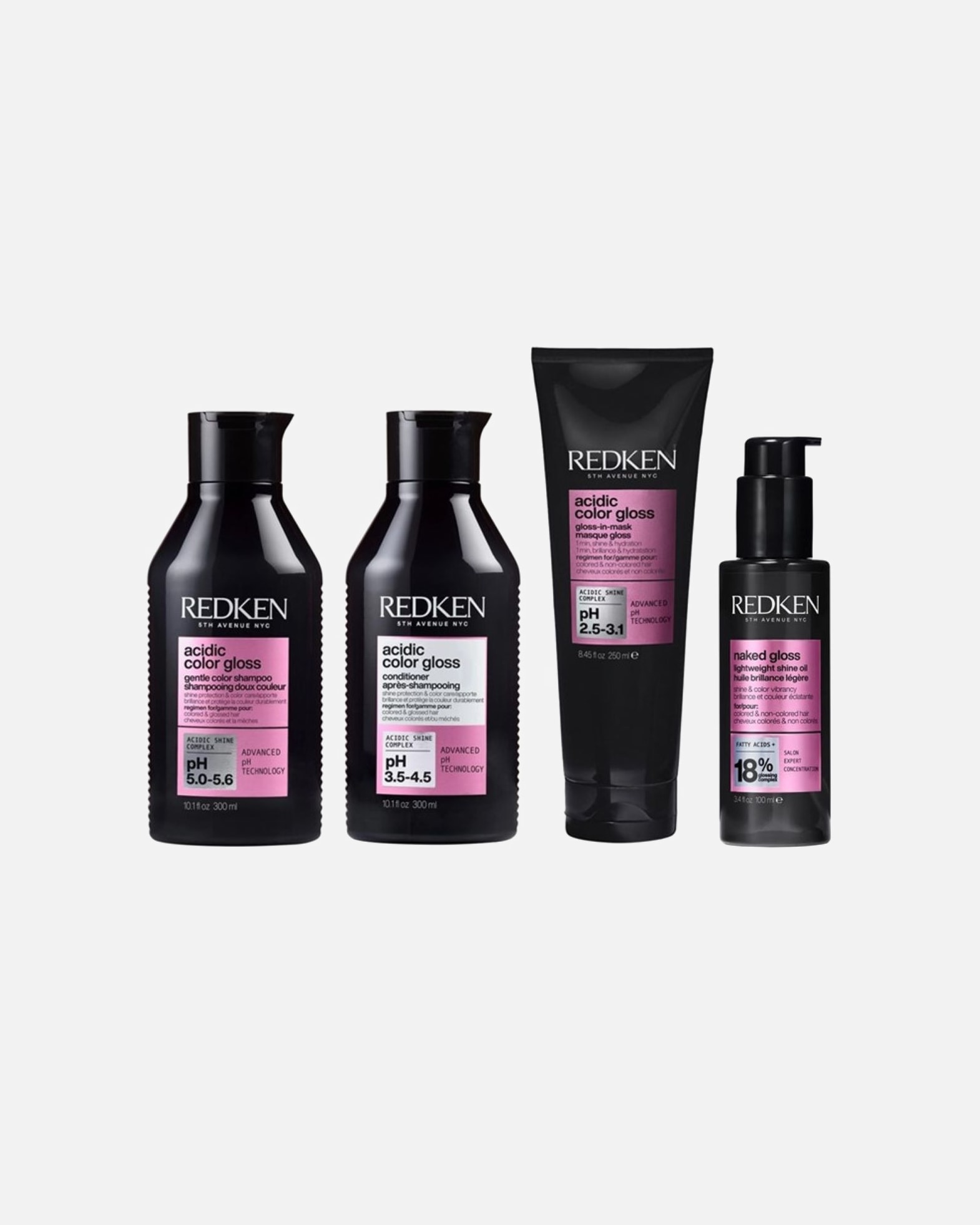 Haarpflegeset für Weiblich Redken Default Brand Line Acidic COLOR Gloss 4er Set (Shampoo / Conditioner / Maske / Oil) 1 Stück