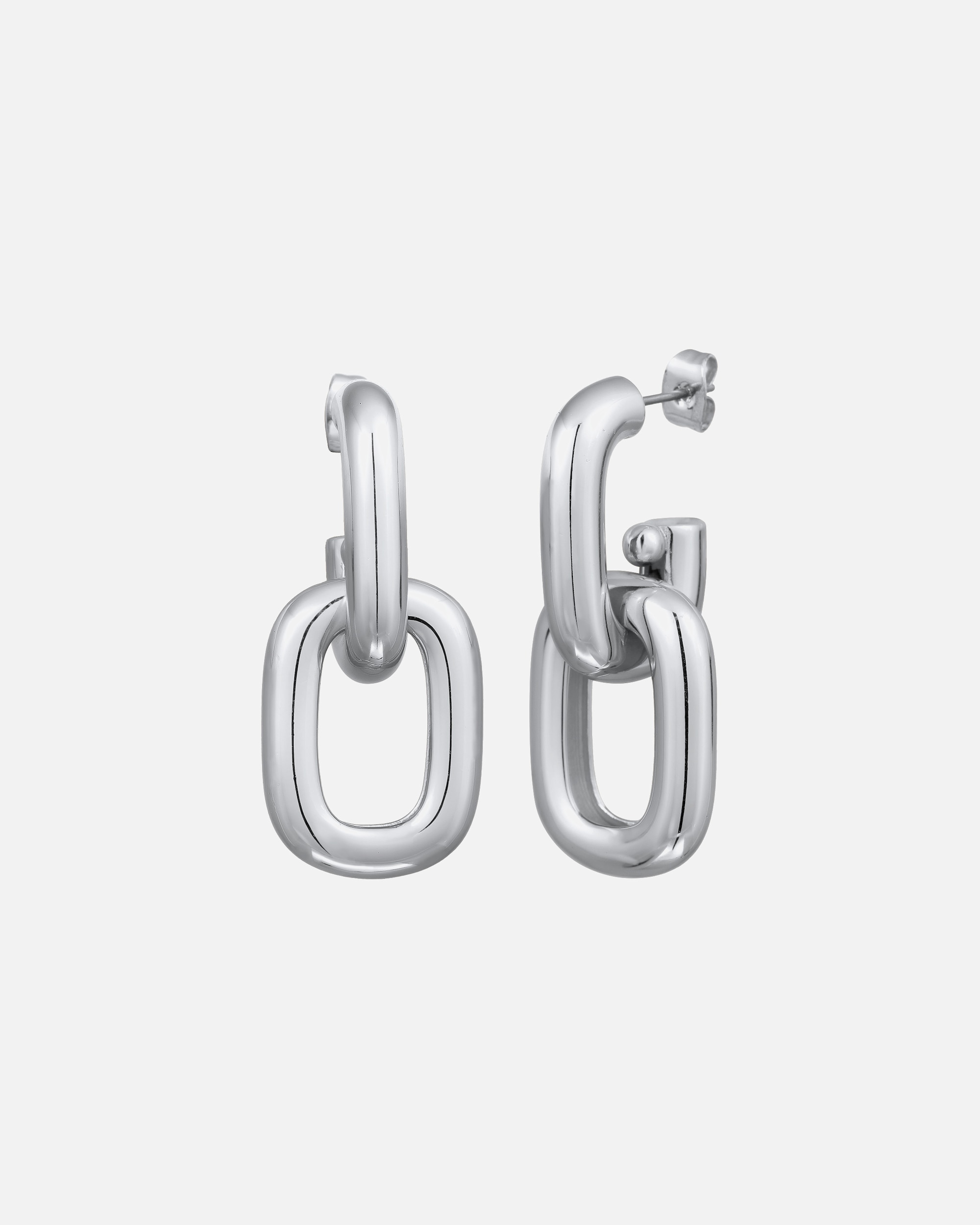 Ohrringe für Weiblich Elli Ohrstecker Hänger Damen Oval Glieder Farbe Silber silberfarben