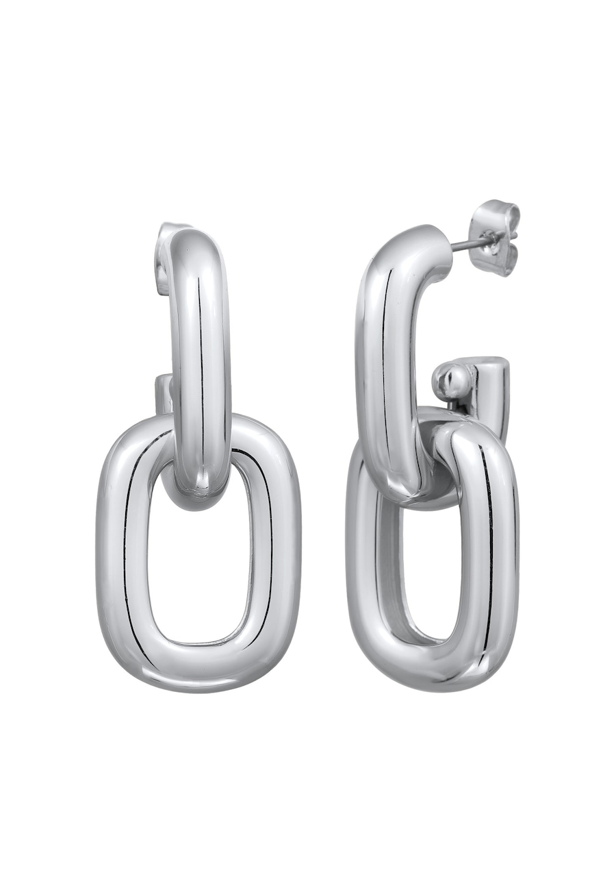 Elli Ohrstecker Hänger Damen Oval Glieder Farbe Silber silberfarben