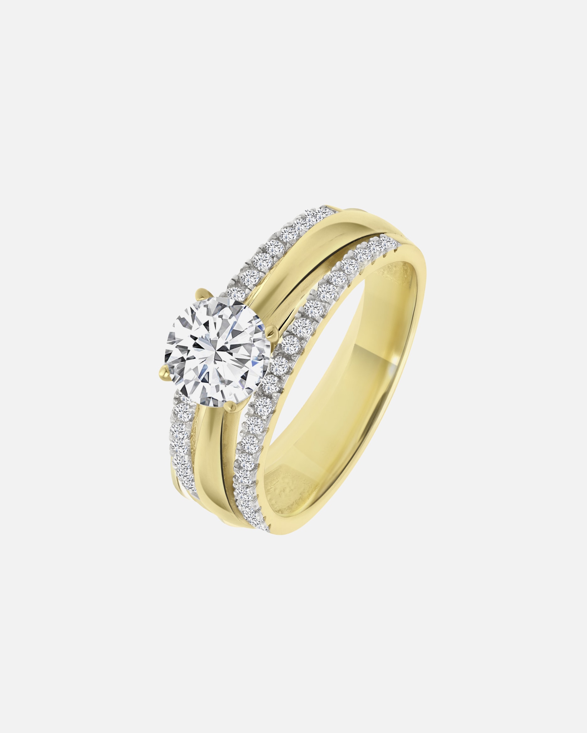 Ring für Weiblich Lucardi Ringe 925 Silber Gold - 52mm