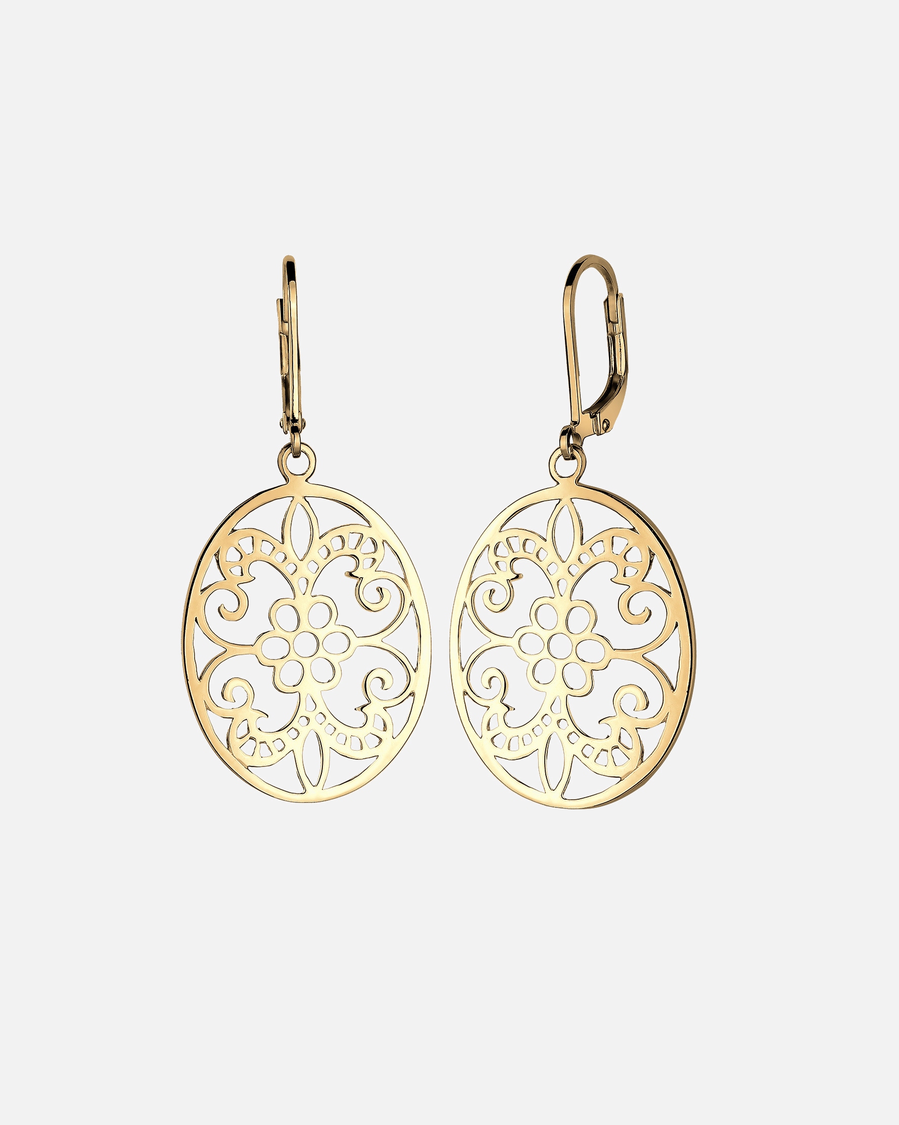 Ohrringe für Weiblich Elli Ornament Floral Orientalisch 925 Sterling Silber goldfarben