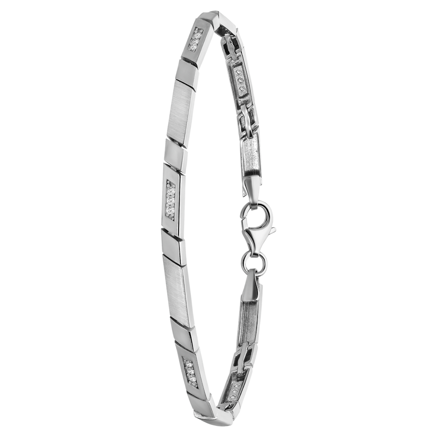 Lucardi Armband 925 Silber silbern 19.0mm Damen