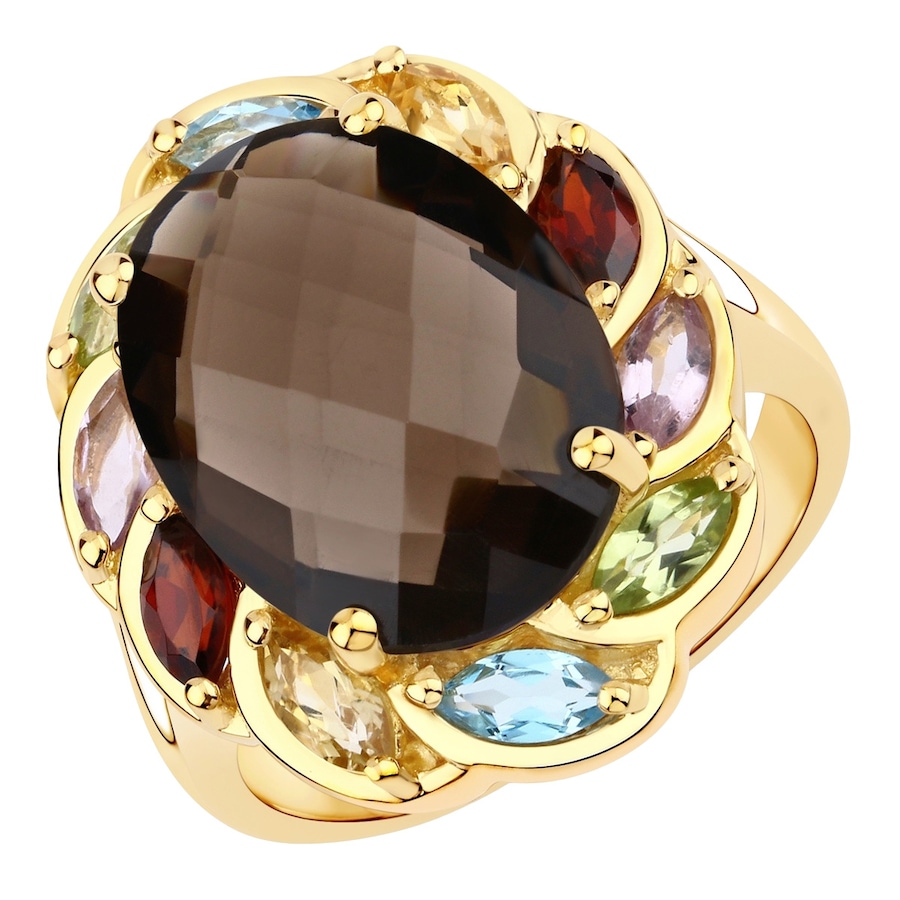 Rafaela Donata Ring Sterling Silber Rauchquarz in Gelbgold 60 Damen