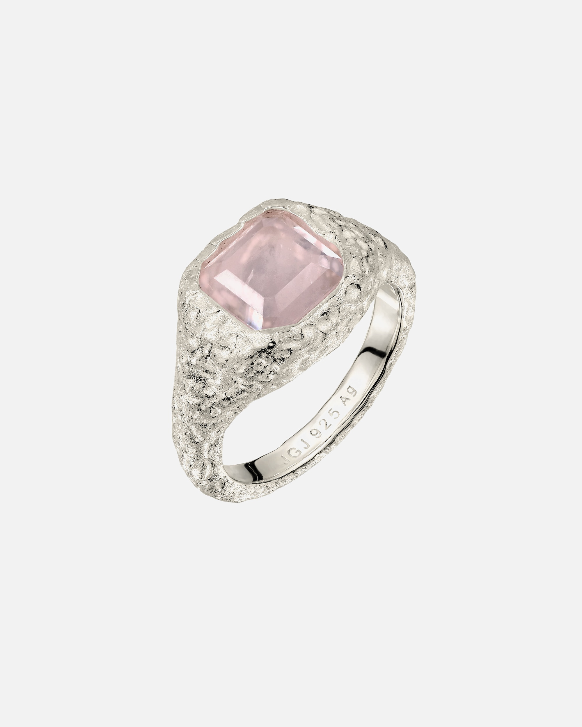 Ring für Weiblich Haze & Glory Default Brand Line Quarz Rosa 925 Sterling Silber 52