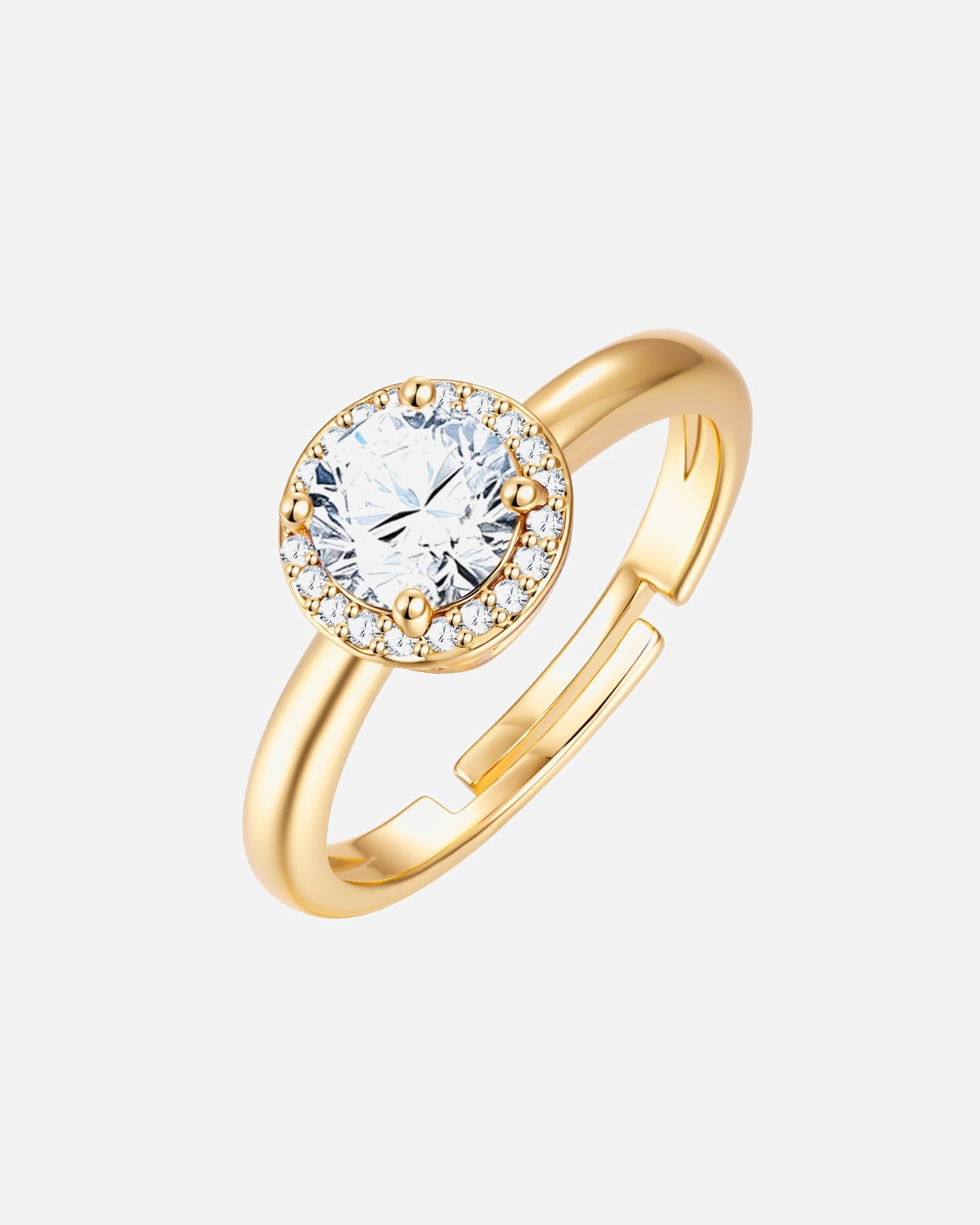 Ring für Weiblich Lulu & Jane Ring aus Messing in Gelbgold mit Zirkonia 54