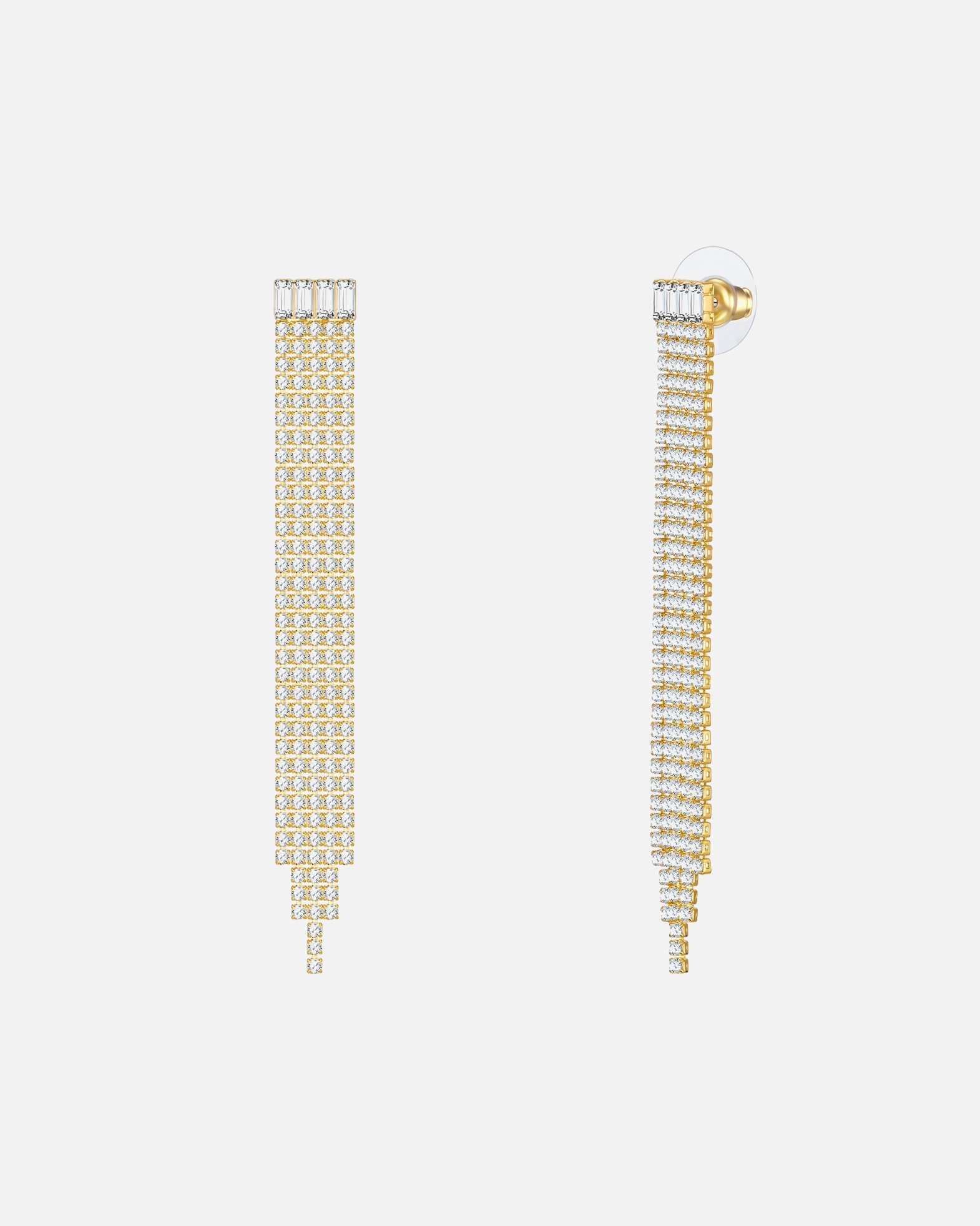 Ohrringe für Weiblich Yokoamii Ohrhänger aus Metall-Legierung in Gelbgold mit Zirkonia 74,6 mm