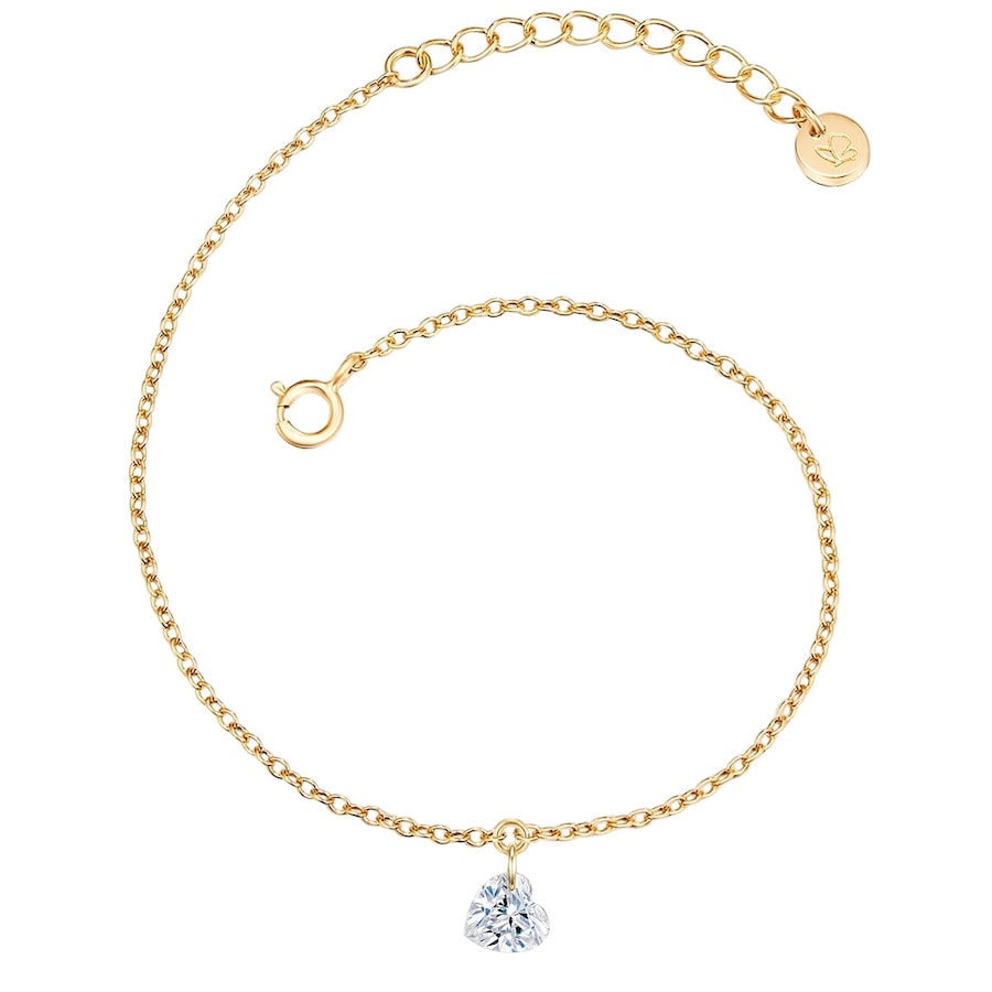 Glanzstücke München Armband Herz Sterling Silber Topas in Gelbgold 17,0 cm Basislänge + 3,0 Verlängerung Damen