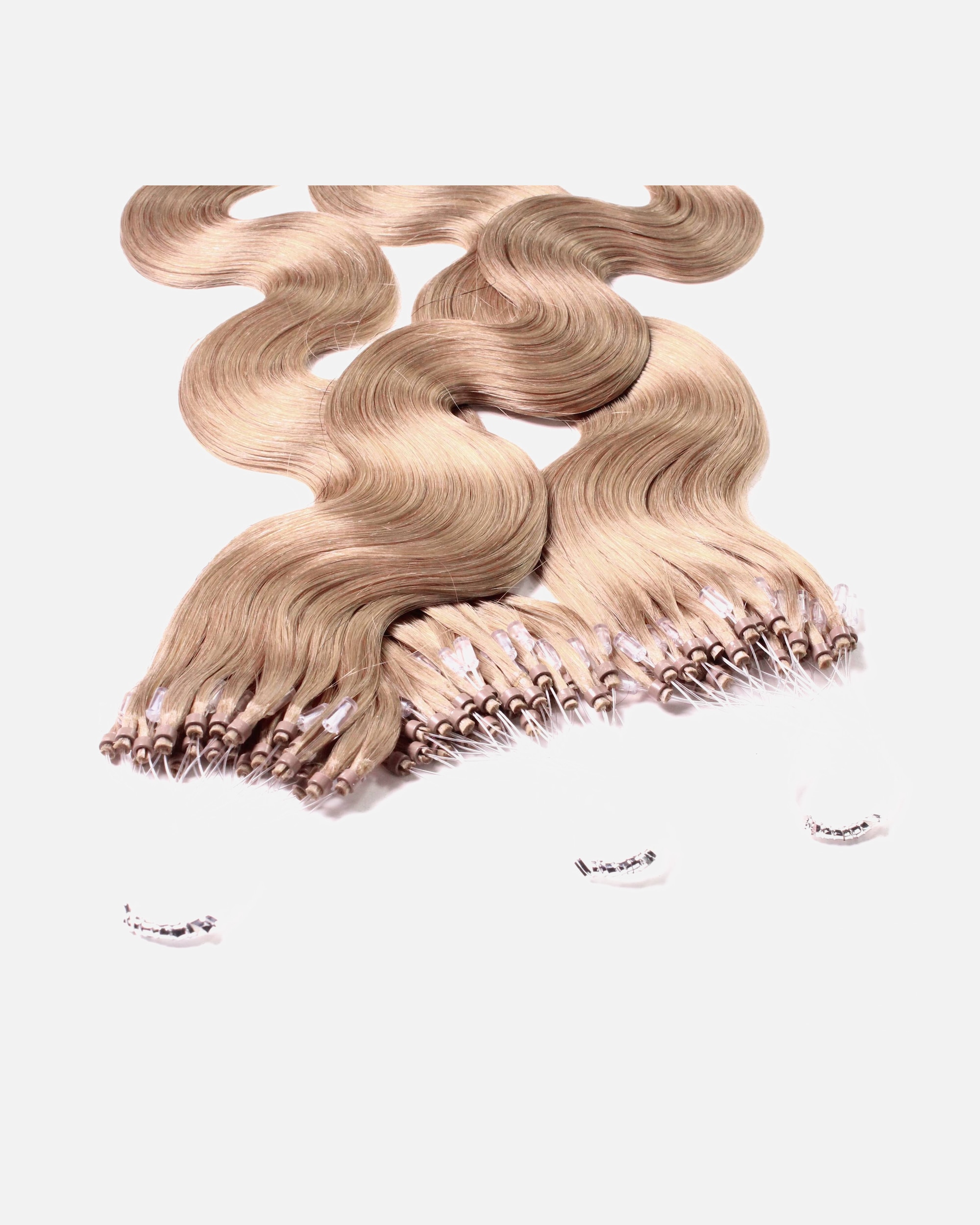 Extensions für Weiblich hair2heart Microring Extensions Echthaar #8/01 Hellblond Natur-Asch 0.5g 60cm
