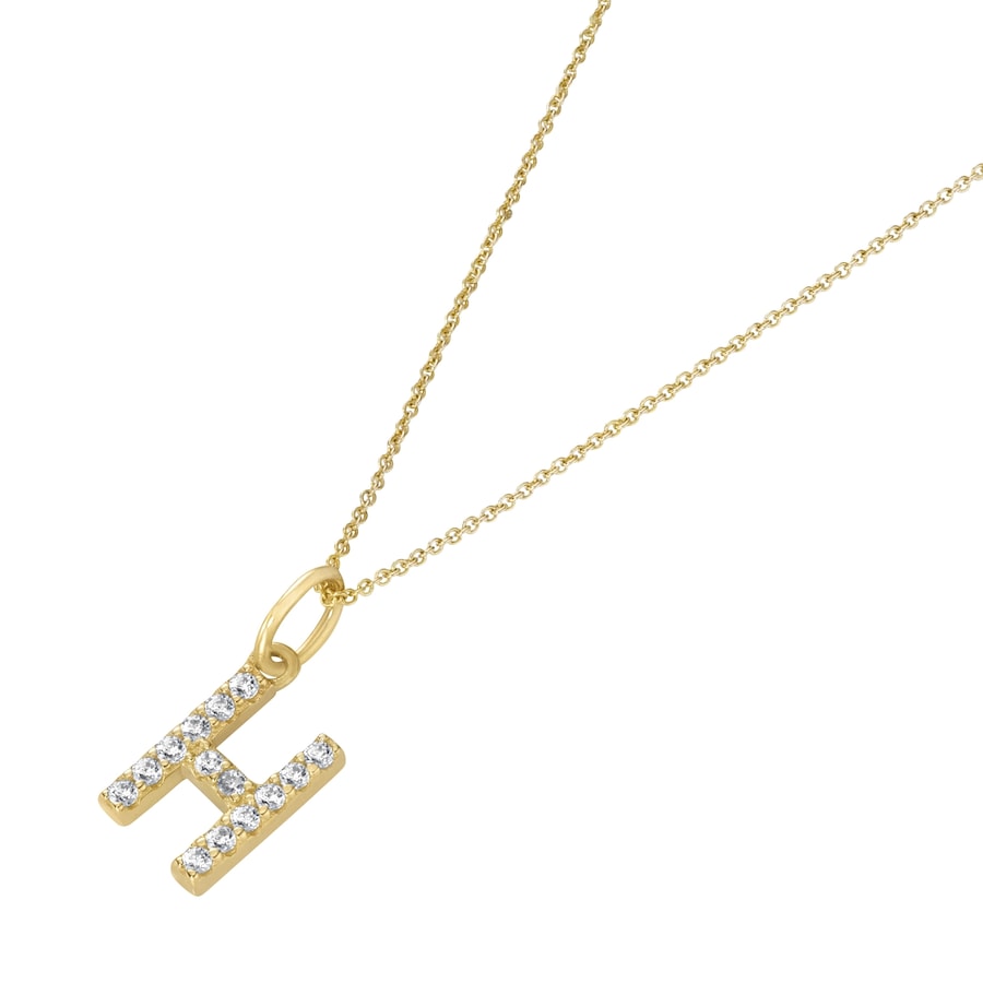 Luigi Merano Kette Anhänger Buchstabe H mit Zirkonia, Gold 375 45 cm Damen