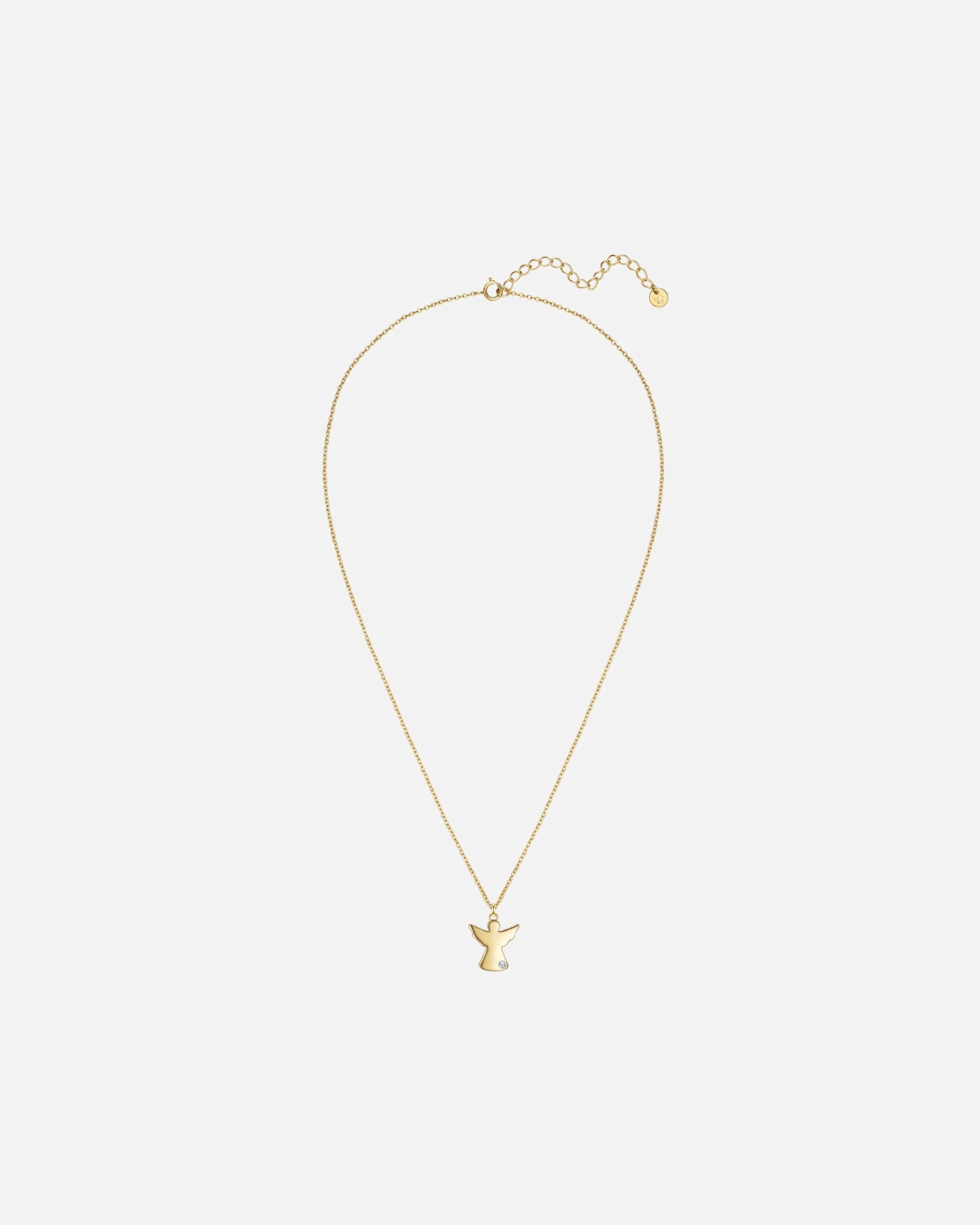 Halskette für Weiblich Glanzstücke München Halskette Engel aus Sterling Silber in gelbgold mit Lab Grown Diamond 40,0 cm Basiskette + 5,0 cm Verlängerung