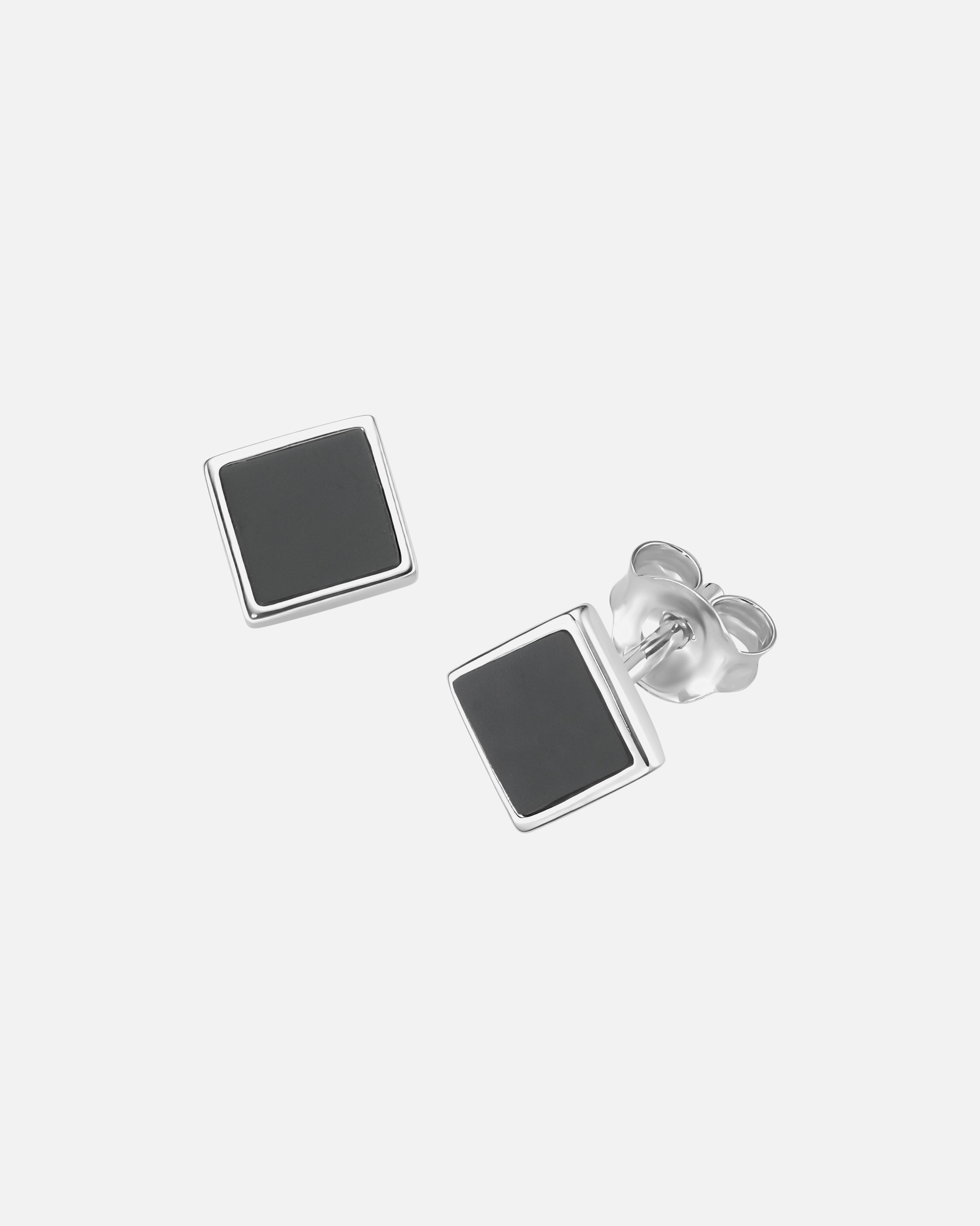 Ohrringe für Unisex Giorgio Martello Milano Ohrstecker schwarzer Achat, Tigerauge oder Lapis Silber 925 Schwarz