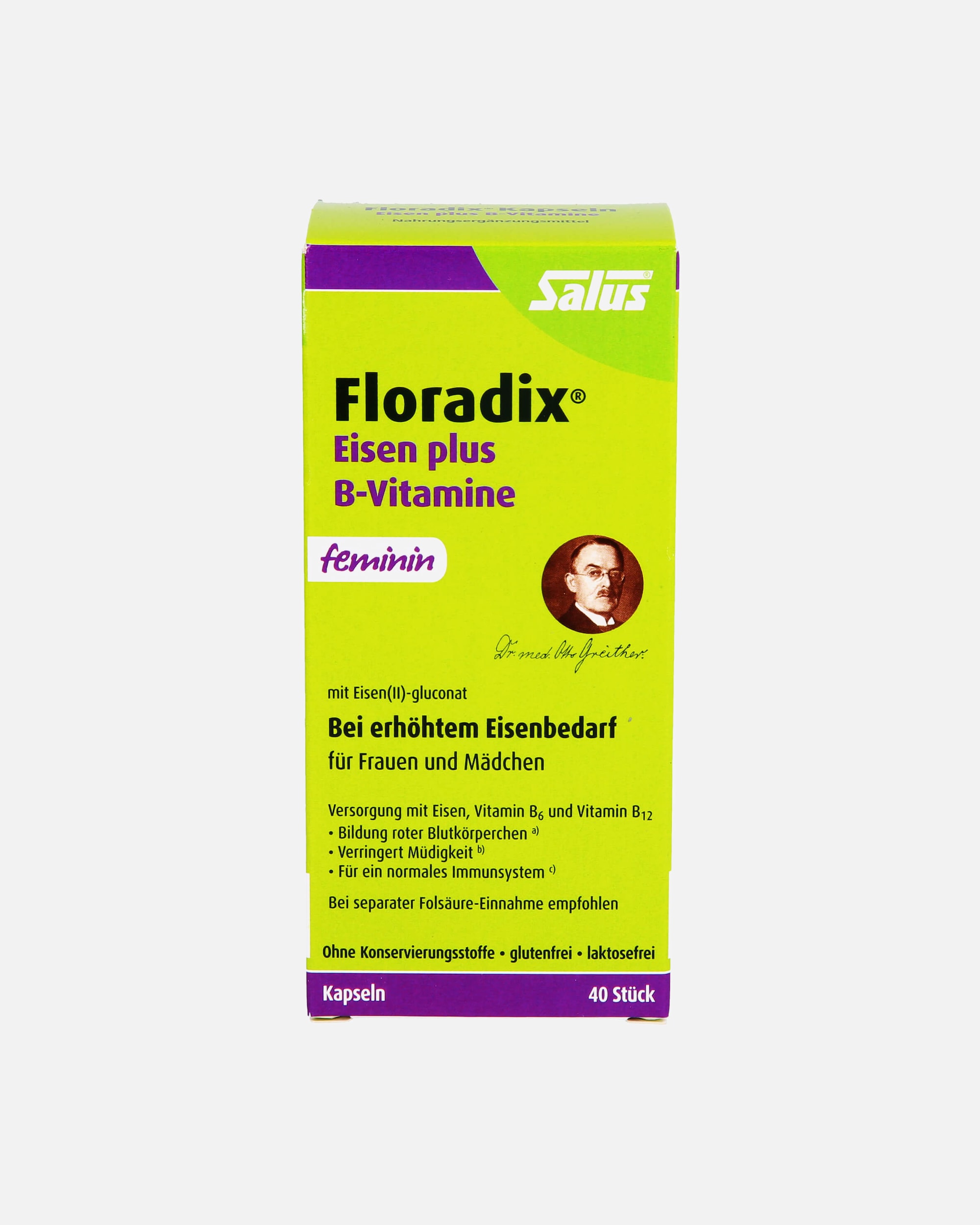 Vitamine für Weiblich SALUS Pharma Eisen Plus B-Vitamine Kapseln 40 g