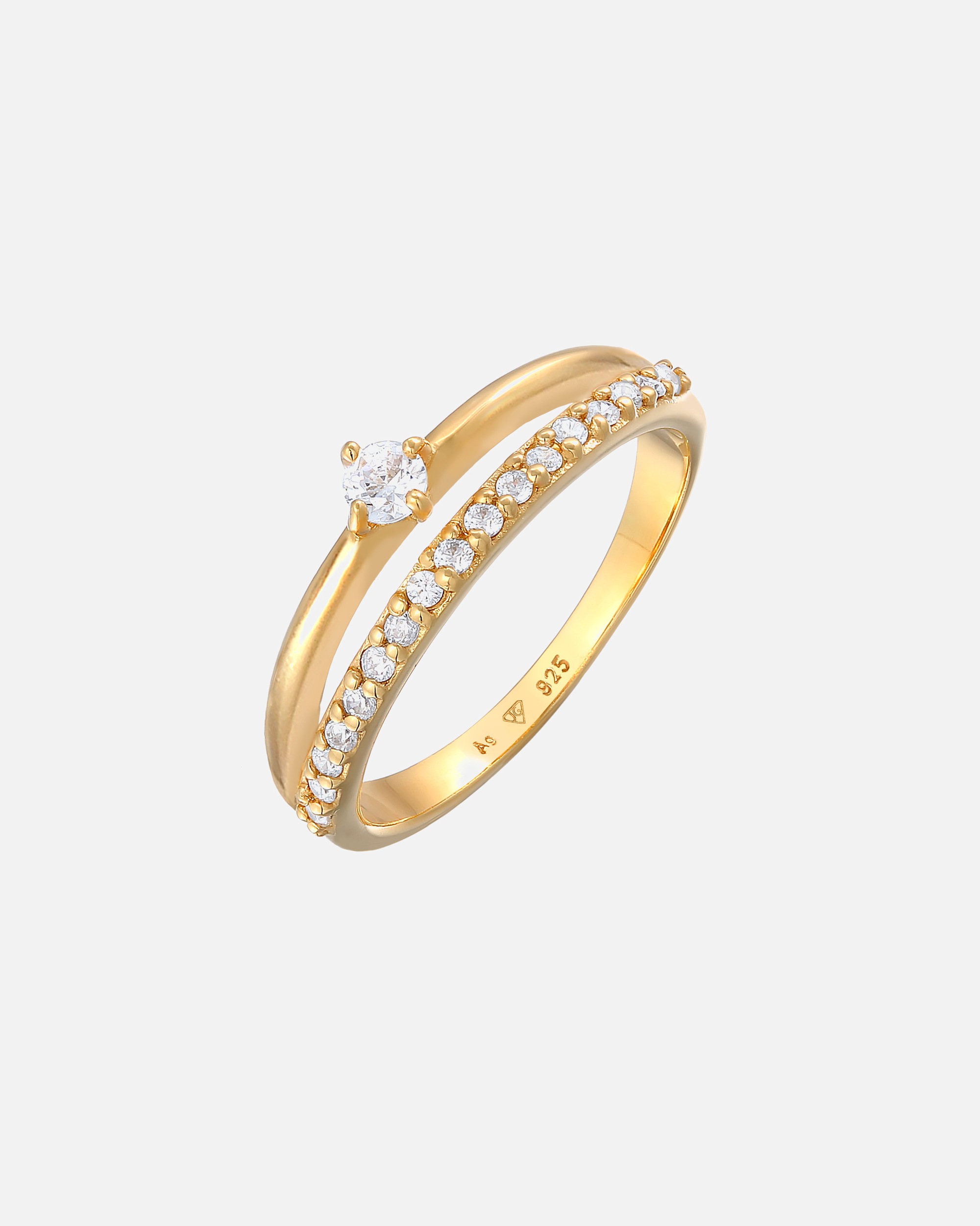Ring für Weiblich Elli Zirkonia Solitär Verlobung 925 Silber 52