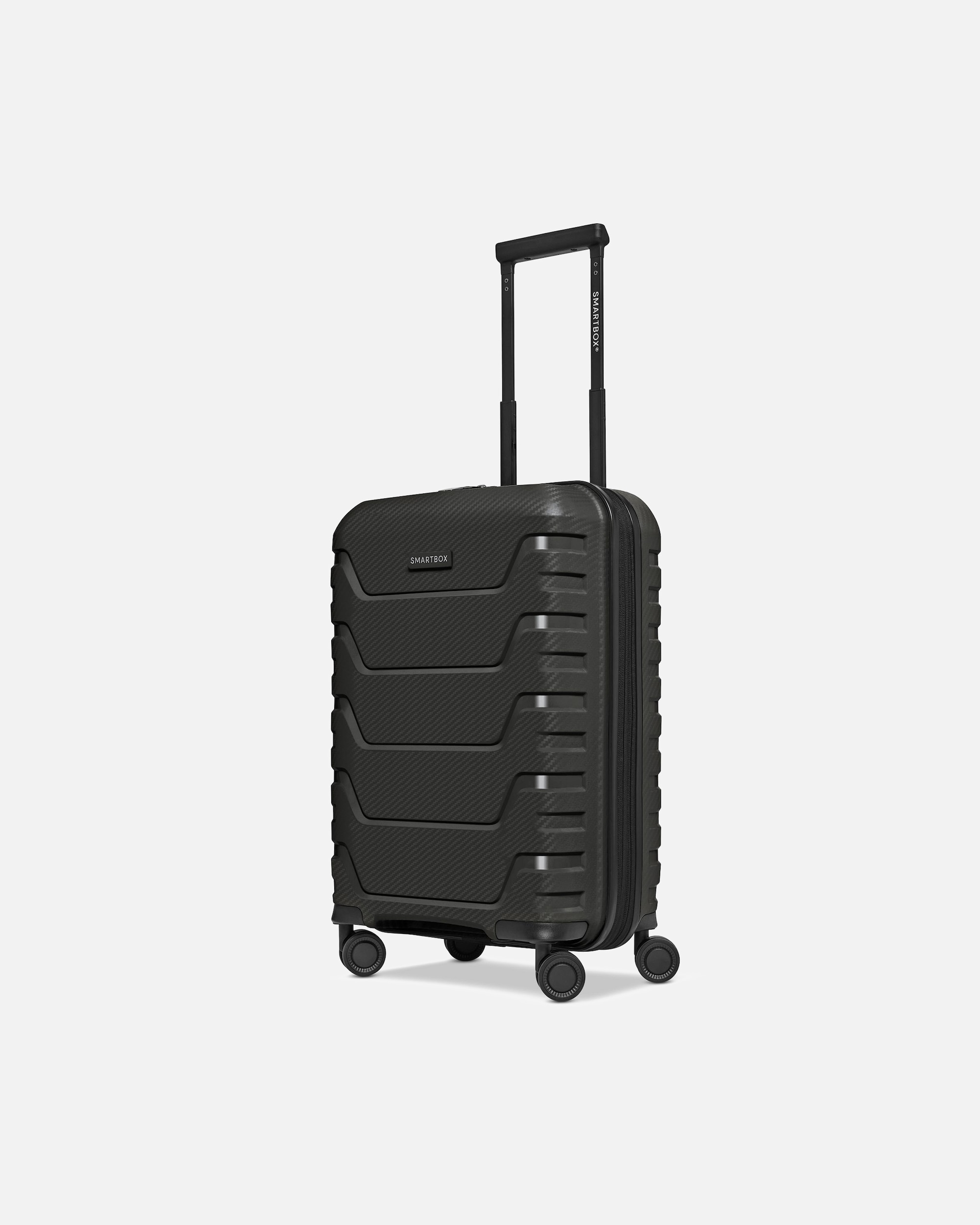 Handgepäckkoffer für Männlich Smartbox Default Brand Line Edition 01 4 Rollen Kabinentrolley 55 cm mit Dehnfalte black