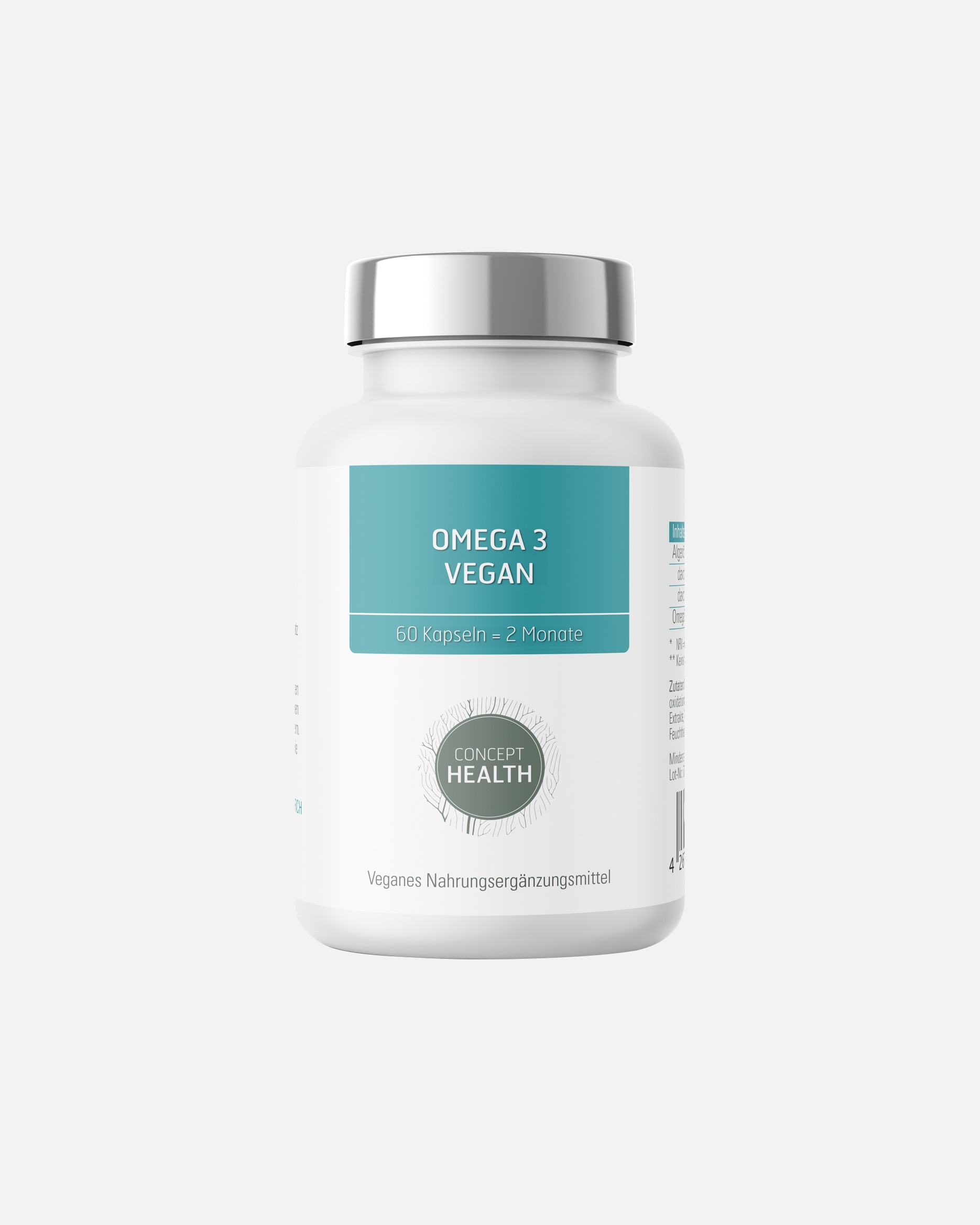 Nahrungsergänzungsmittel für Unisex CONCEPT HEALTH Default Brand Line OMEGA-3 VEGAN – pflanzliche Omega-3-Fettsäuren aus Mikroalgen 60 Kapseln