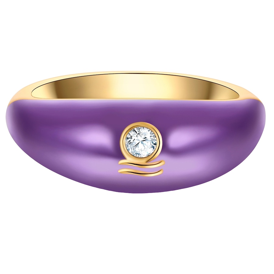 Glanzstücke München Ring Sternzeichen Waage aus Sterling Silber in Gelbgold mit Zirkonia 48 Damen