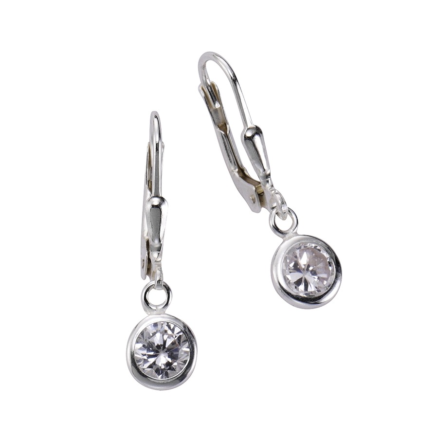 Zeeme Ohrhänger 925/- Sterling Silber Zirkonia weiß Damen
