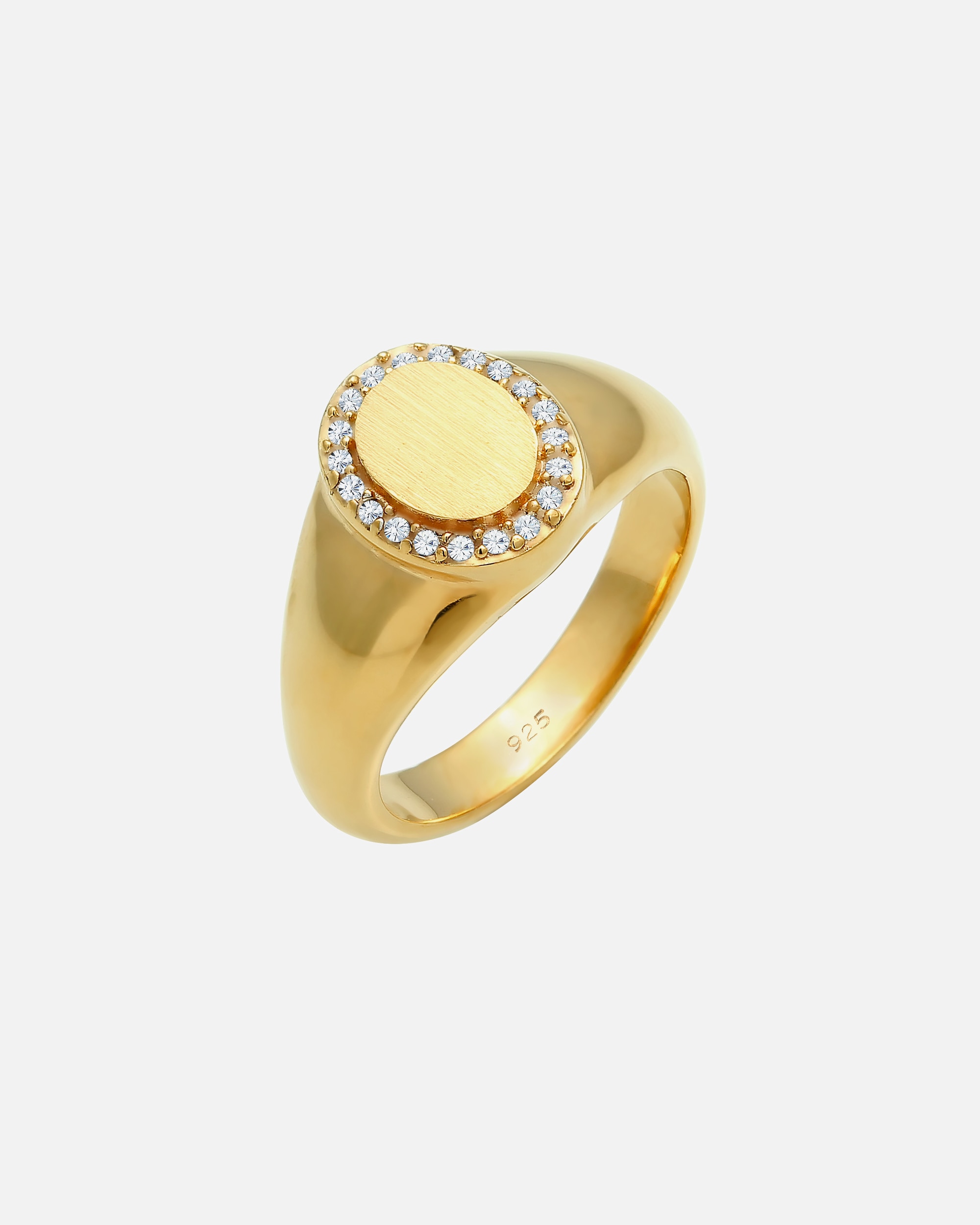 Ring für Weiblich Elli PREMIUM Siegelring Edel Kristalle 925 Silber 56