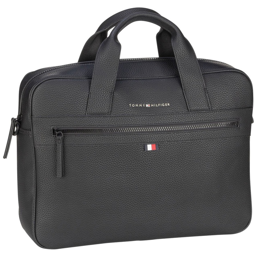 Tommy Hilfiger Aktentasche Essential PU Computer Bag Black Schwarz Herren