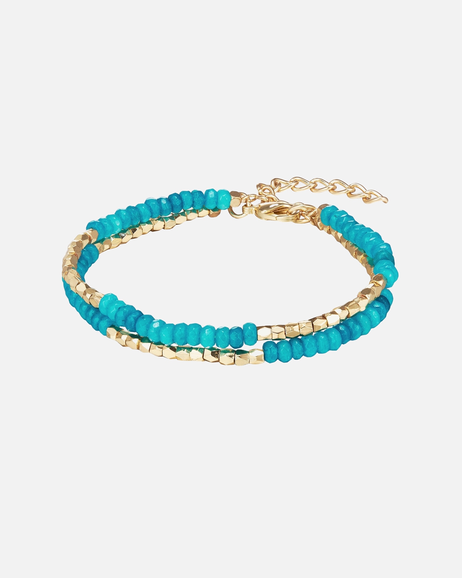 Armband für Weiblich Lulu & Jane Armband Messing Naturstein in Gelbgold 18,0 cm Basislänge + 5,0 cm Verlängerung