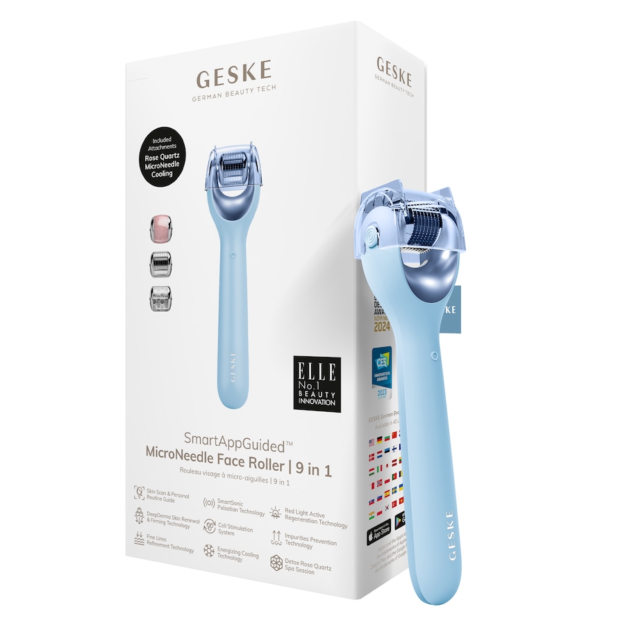 Geske SmartAppGuided MicroNeedle Face Roller | 9 in 1 Aquamarine