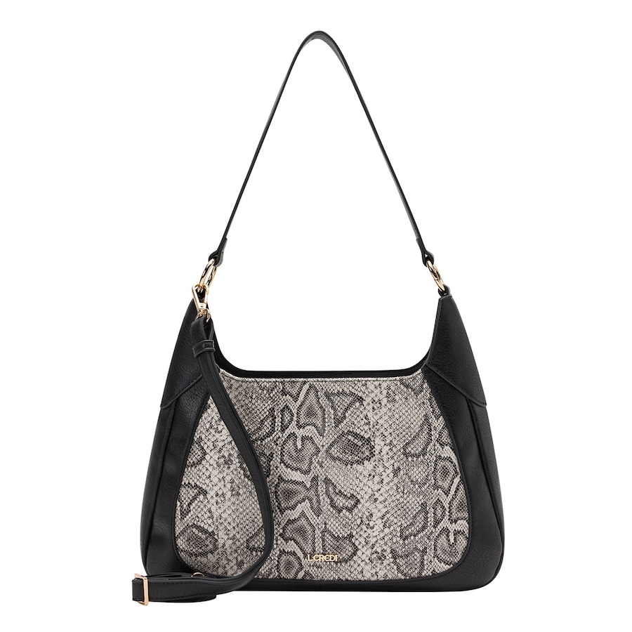 L.CREDI Natascha Schultertasche schwarz - weiss Grau Damen