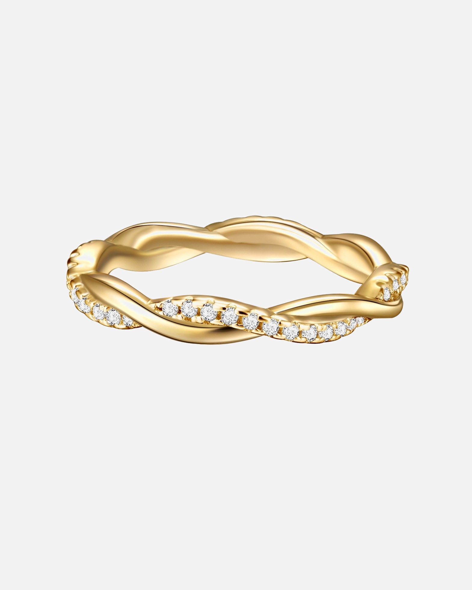 Ring für Weiblich Trilani Ring aus Sterling Silber in Gelbgold mit Zirkonia 54