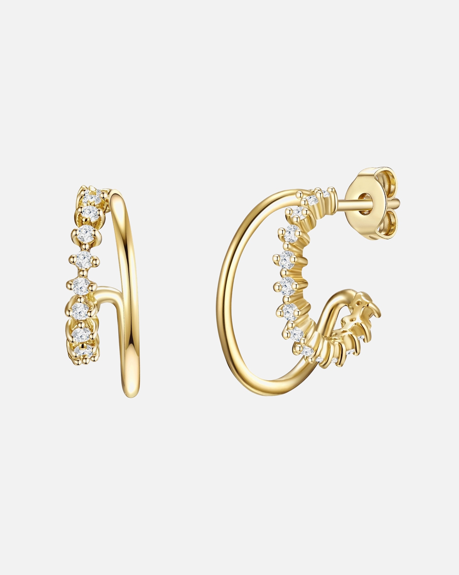 Ohrringe für Weiblich Glanzstücke München Creolen Sterling Silber Zirkonia in Gelbgold 16,0 mm