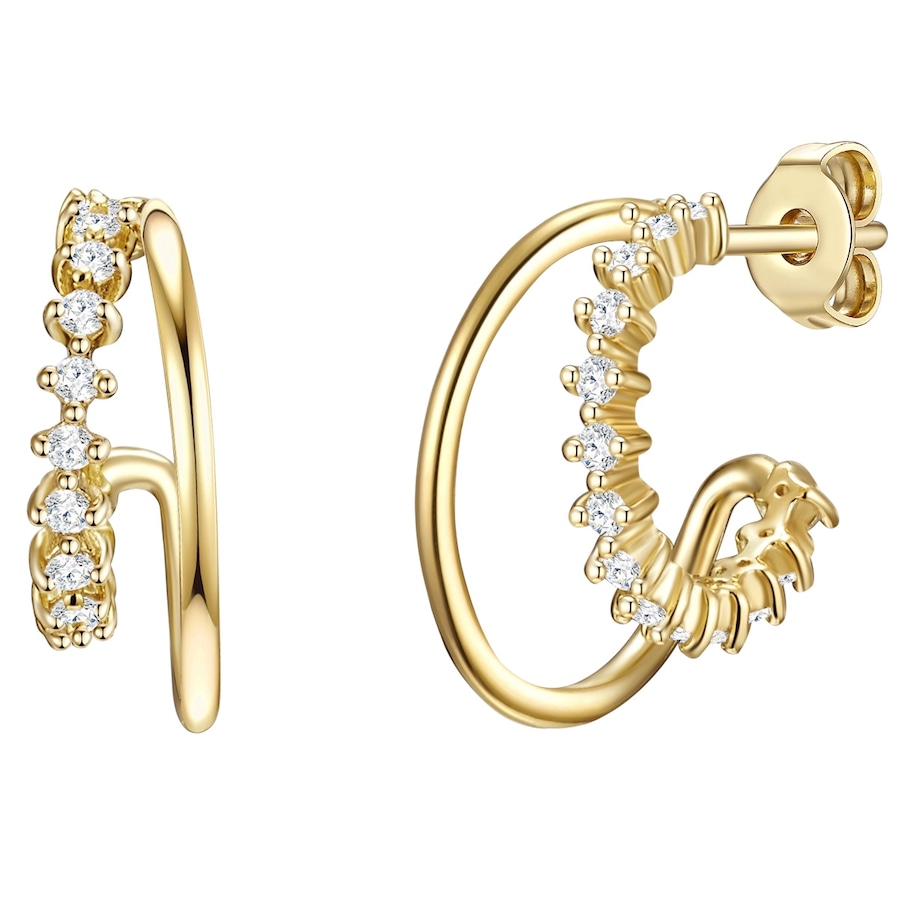 Glanzstücke München Creolen Sterling Silber Zirkonia in Gelbgold 16,0 mm Damen