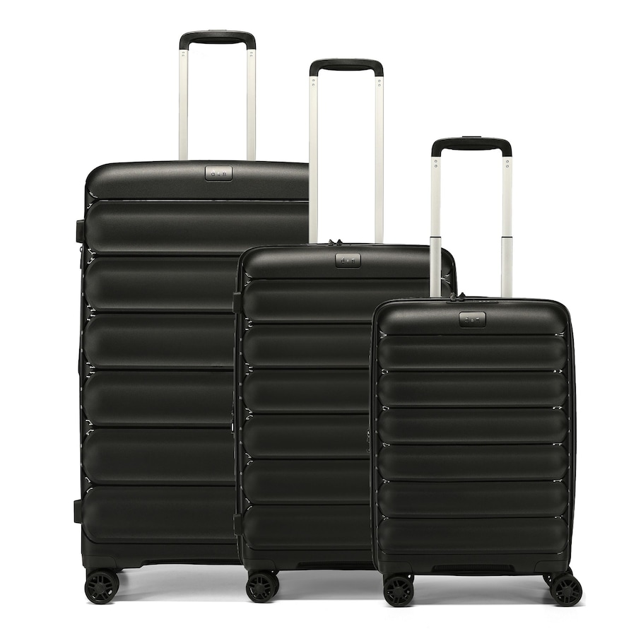 d & n Travel Line 4700 4 Rollen Kofferset 3-teilig mit Dehnfalte black Schwarz Herren
