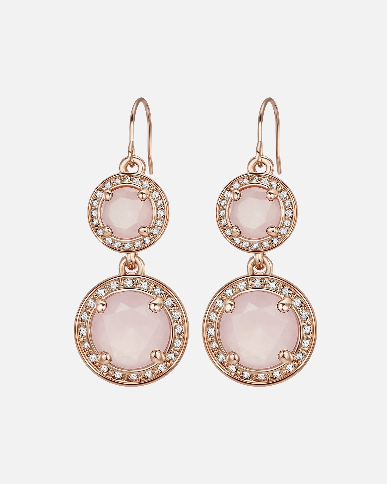 Ohrringe für Weiblich Lulu & Jane Ohrhänger Metall-Legierung Glas in Roségold 47,0 mm