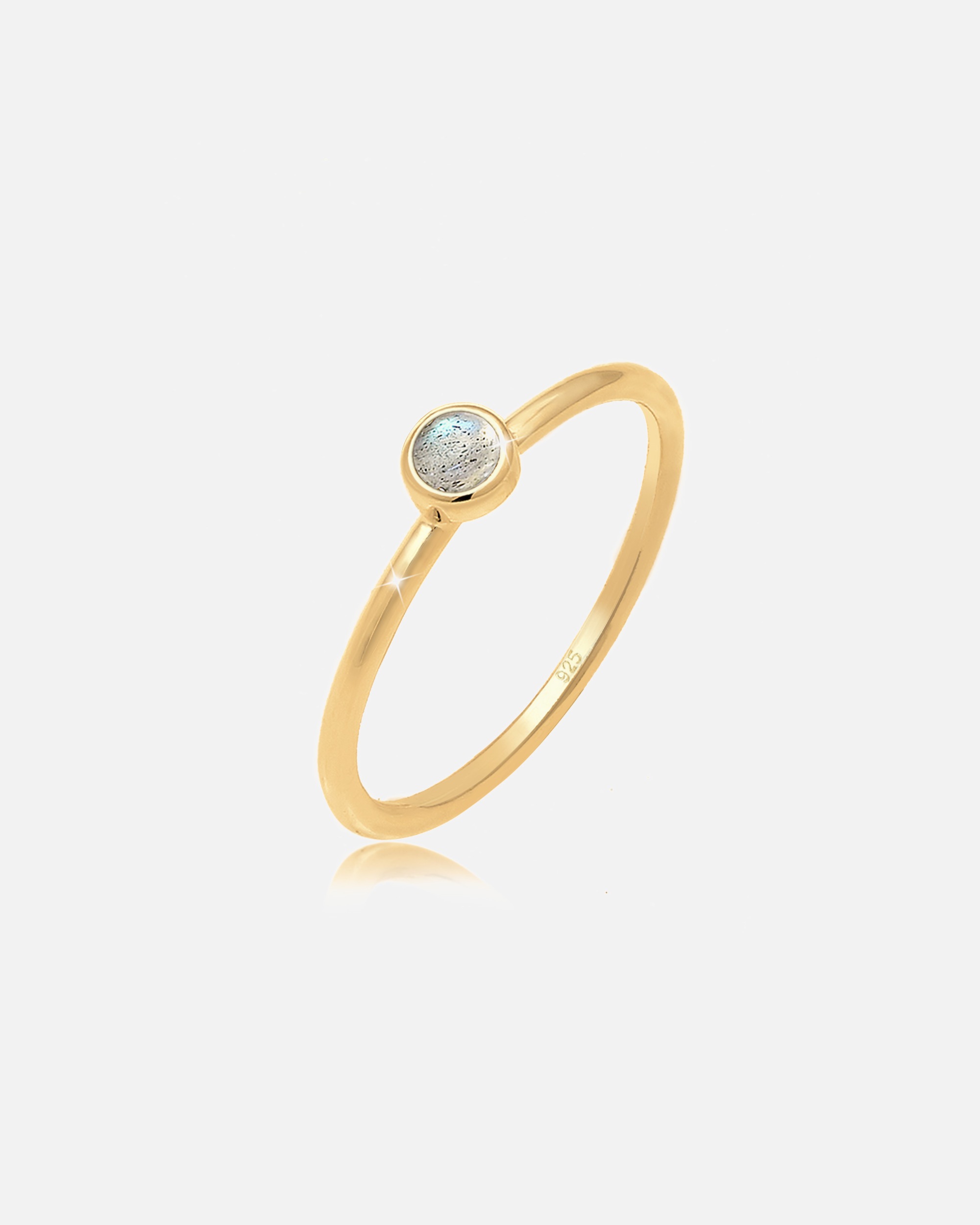 Ring für Weiblich Elli Stapelring Basic Labradorit Edelstein 925er Silber 52