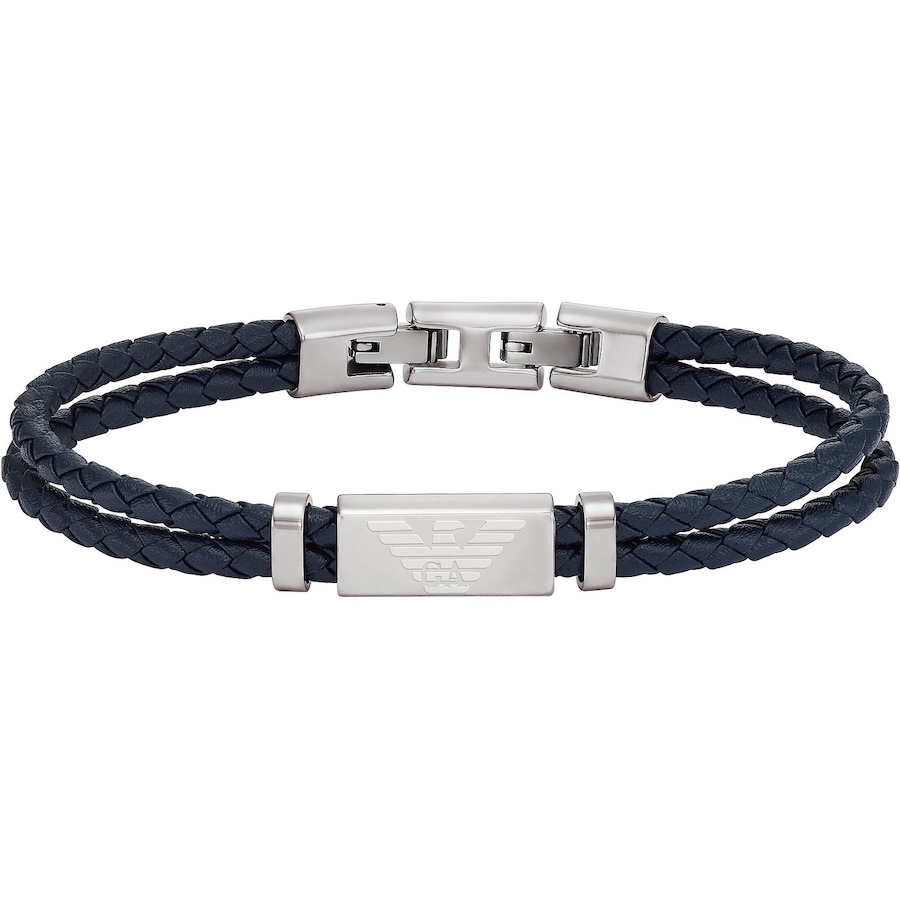 Emporio Armani Armband Leder, Edelstahl One Size Herren