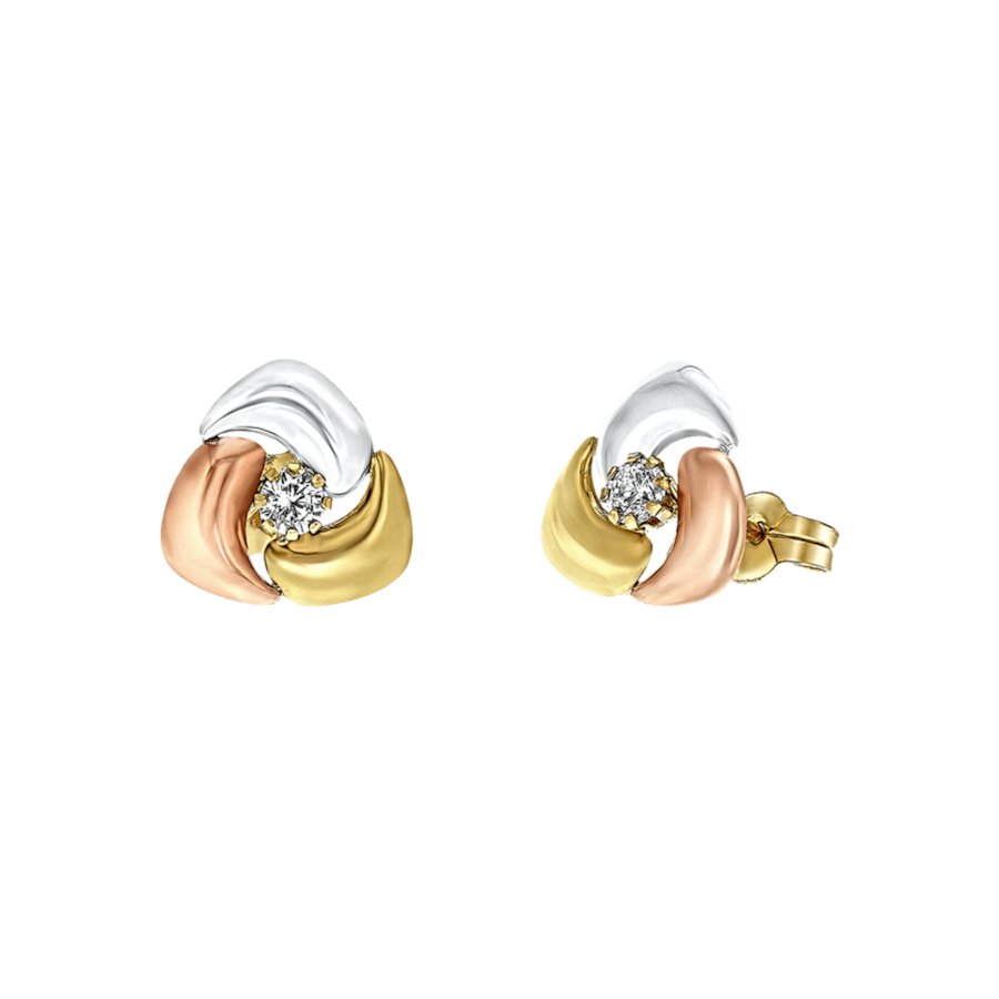 Lucardi Ohrringe 585 Gold - Dreifarbig Damen