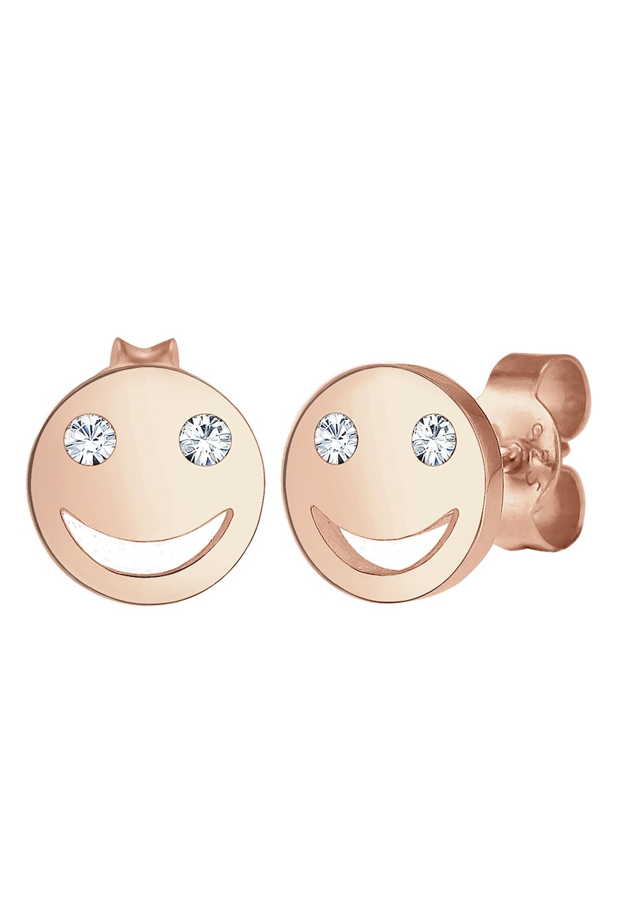 Elli mit Happy Smiling Face 925 Silber, Kristallen von Swarovski rosefarben Damen