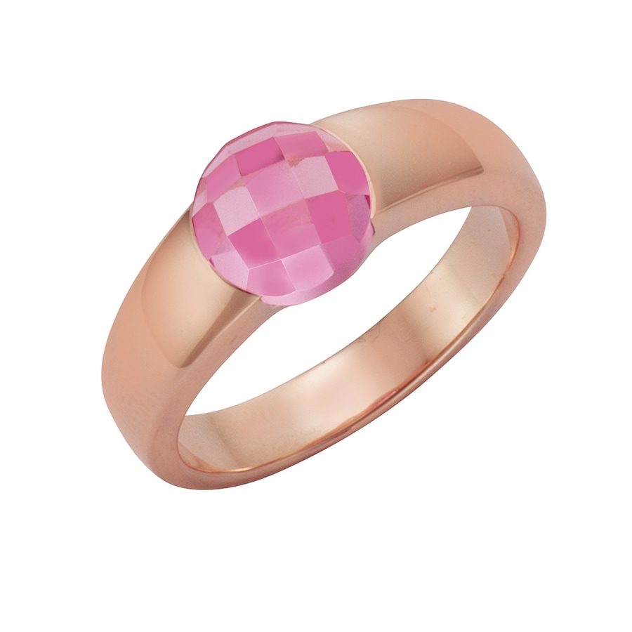 Jamelli Ring 925/- Sterling Silber Quarz (beh.) pink 3,00ct. 056 (17,8) Damen