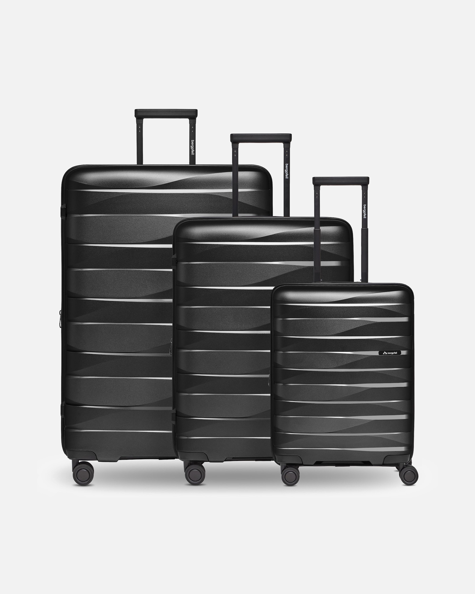 Koffer für Männlich bergpfeil Default Brand Line Travel 4-Rollen Kofferset 3-tlg. mit Dehnfalte black night metallic