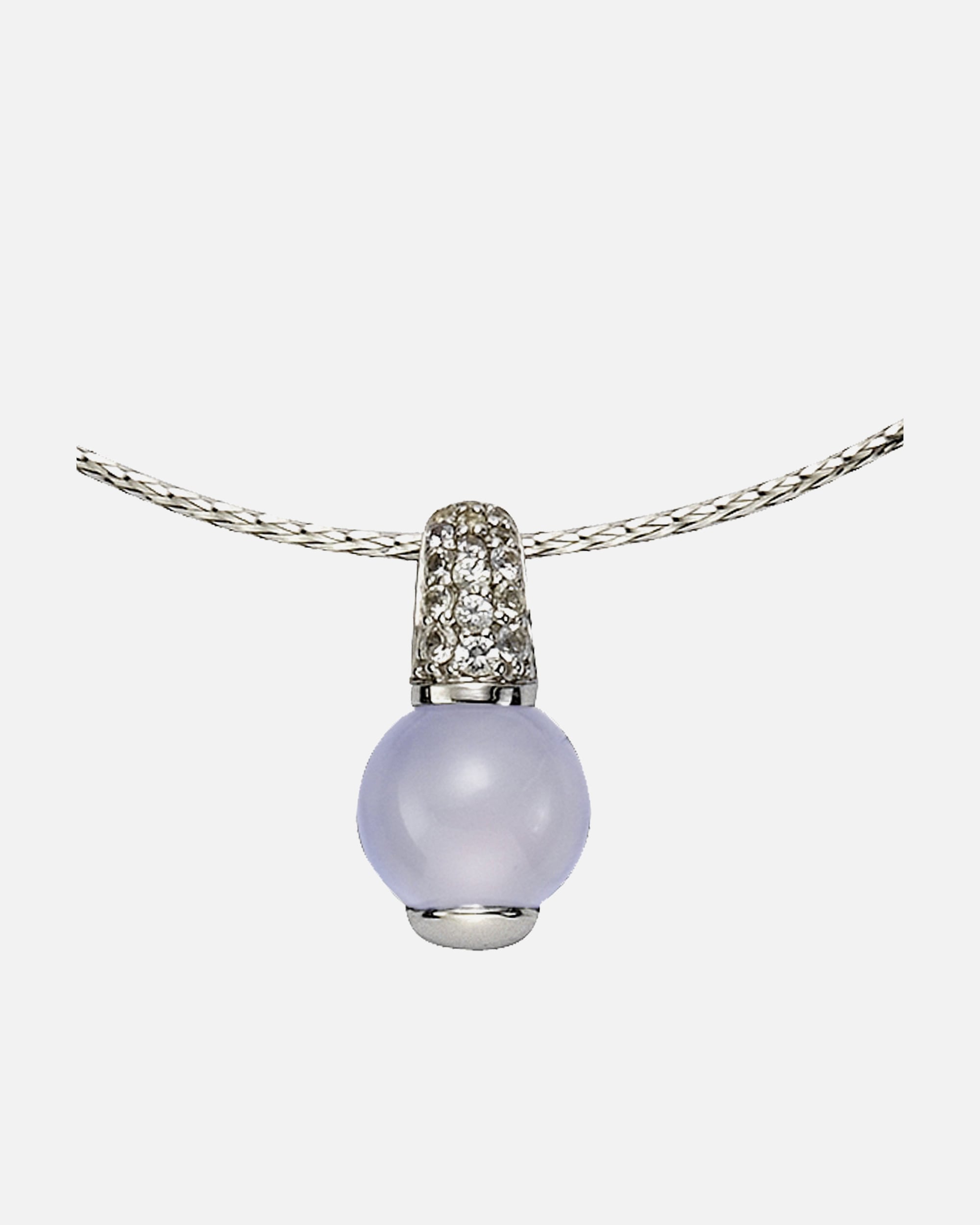 Halskette für Weiblich Jamelli Anhänger mit Kette 925/- Sterling Silber Chalcedon hellblau 45cm