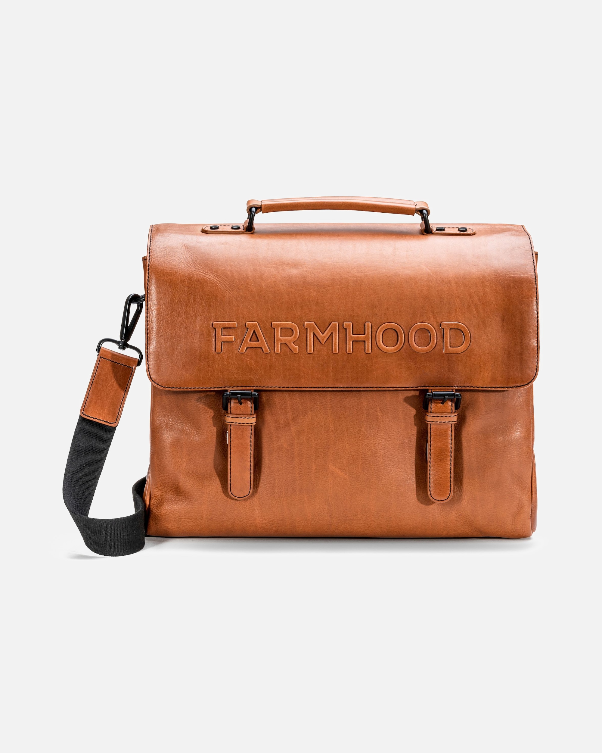 Laptoptasche für Männlich Farmhood Memphis Aktentasche XXL 3 Fächer Leder 39 cm cognac 2