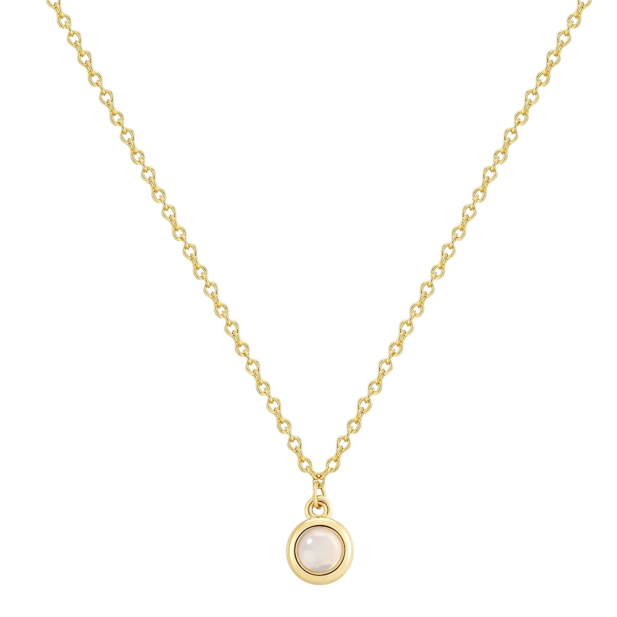 Glanzstücke München Halskette aus Sterling Silber in gelbgold mit Mondstein (synth.) 40,0 cm Basiskette + 5,0 Verlängerung Damen