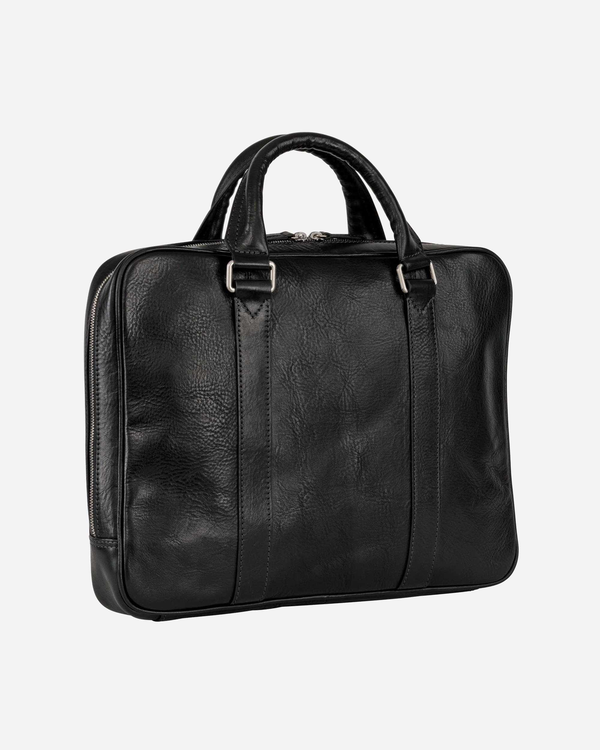 Laptoptasche für Männlich Leonhard Heyden Bergamo Aktentasche Leder 38 cm Laptopfach schwarz