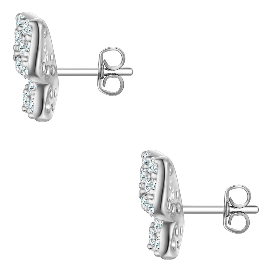 Yokoamii Ohrstecker Schmetterling aus Messing in silber mit Zirkonia 8,0 mm Damen