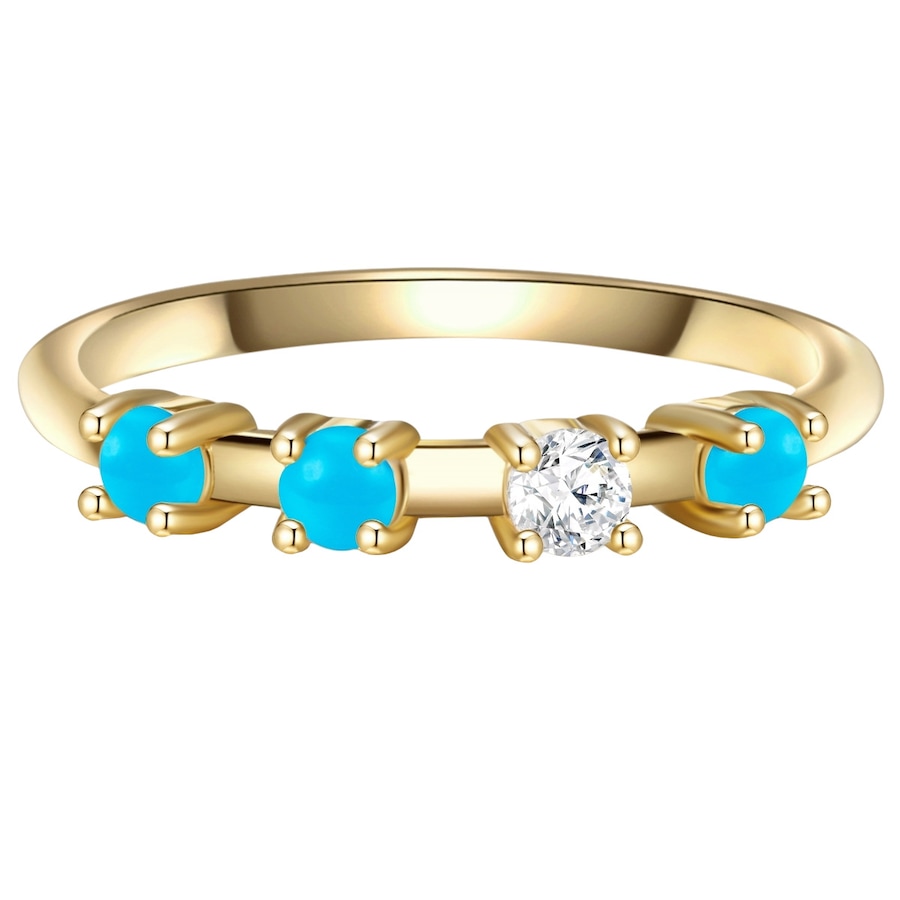 Glanzstücke München Ring Sterling Silber Zirkonia in Gelbgold 48 Damen