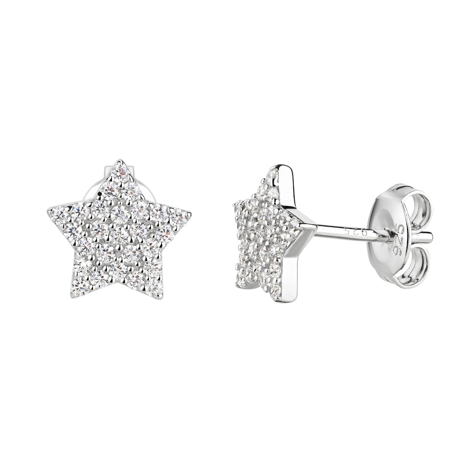 Celesta Ohrstecker 925 Sterling Silber rhodiniert Zirkonia 925/- weiß Damen