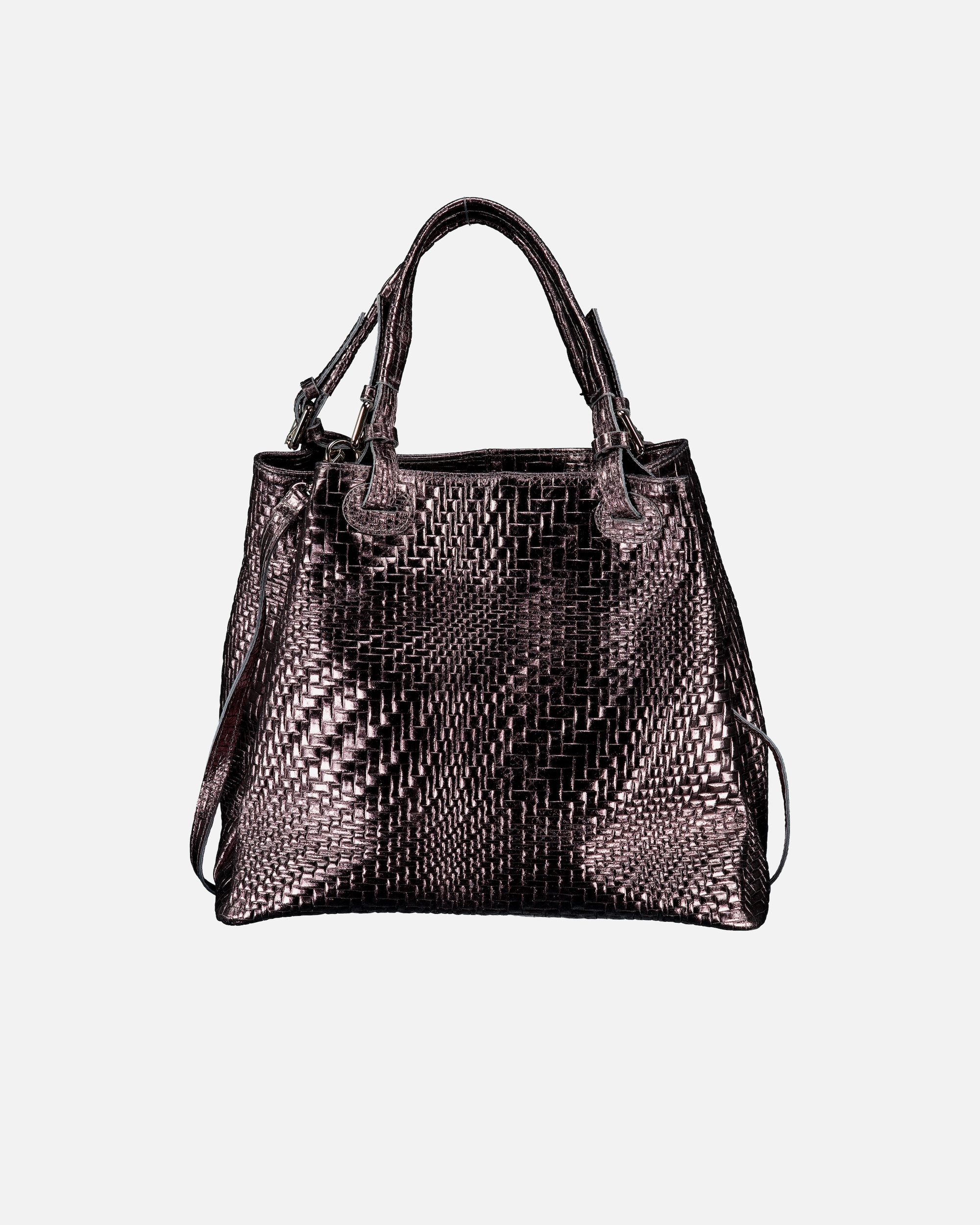 Handtasche für Weiblich Hausfelder Manufaktur Handtasche Flechtprägung Anthra