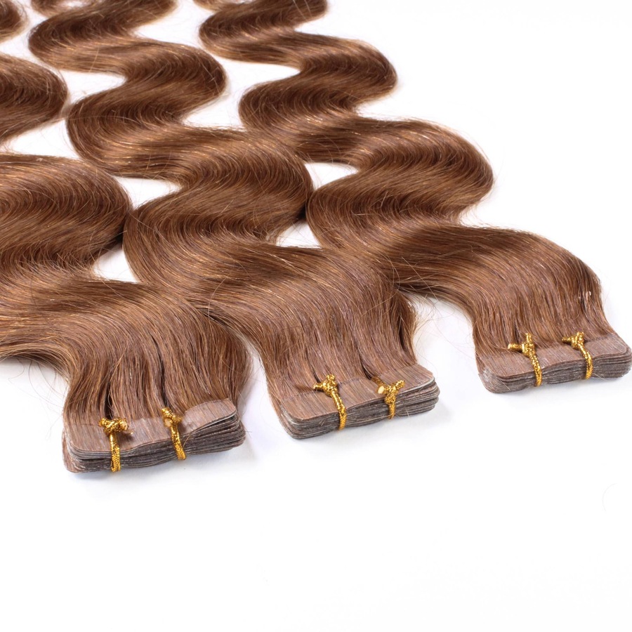 hair2heart Tape Extensions Echthaar #8/03 Hellblond Natur-Gold 40cm Braun Damen