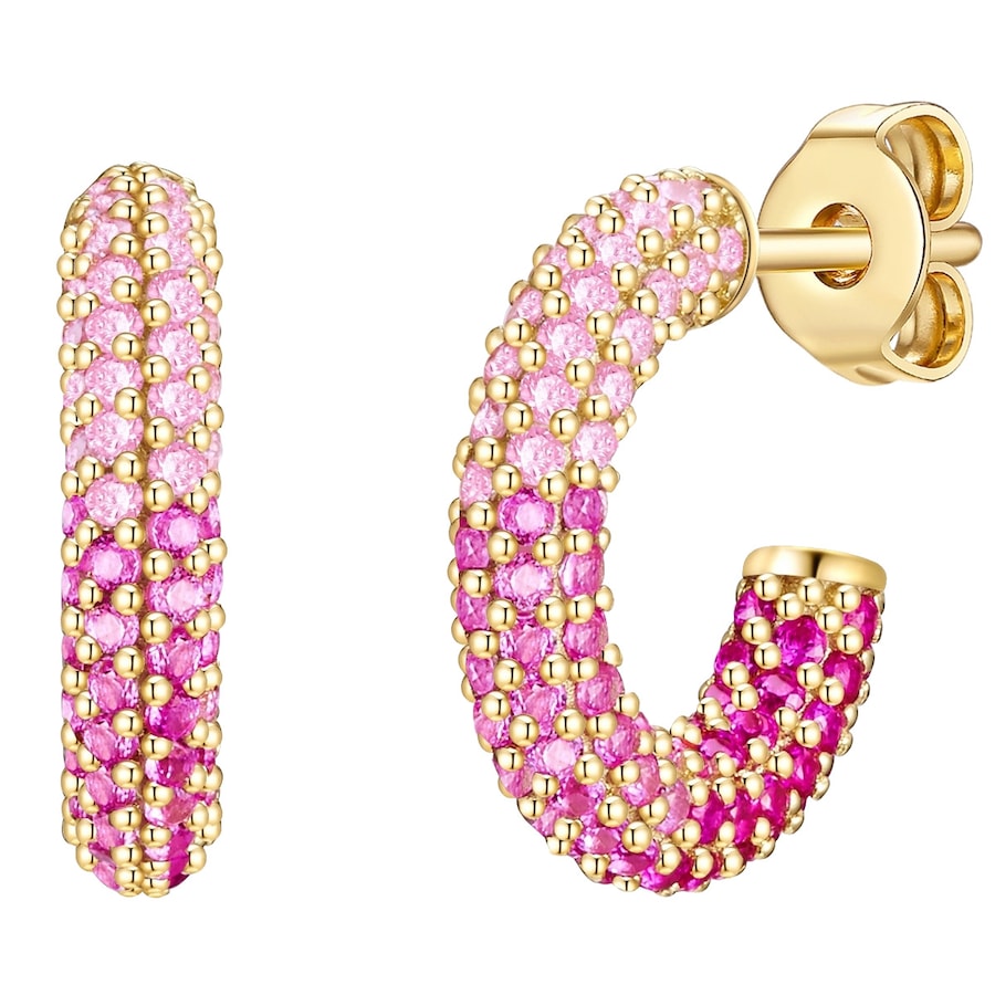 Glanzstücke München Creolen aus Sterling Silber in gelbgold mit Zirkonia 15,6 mm Damen