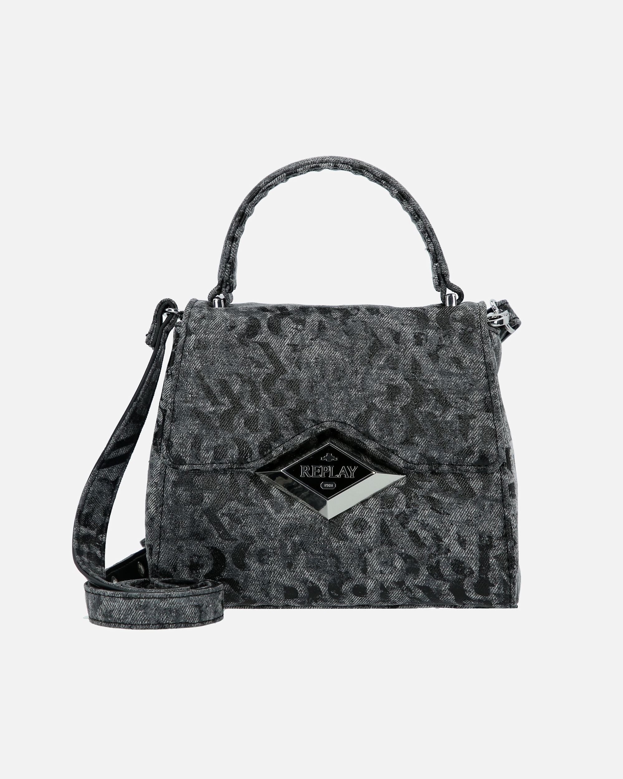 Clutch für Weiblich Replay Henkeltasche washed black