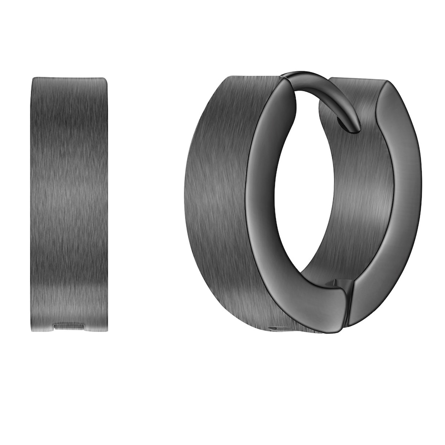 True Rebels Creolen aus Edelstahl in Gunmetal 12,7 mm Herren